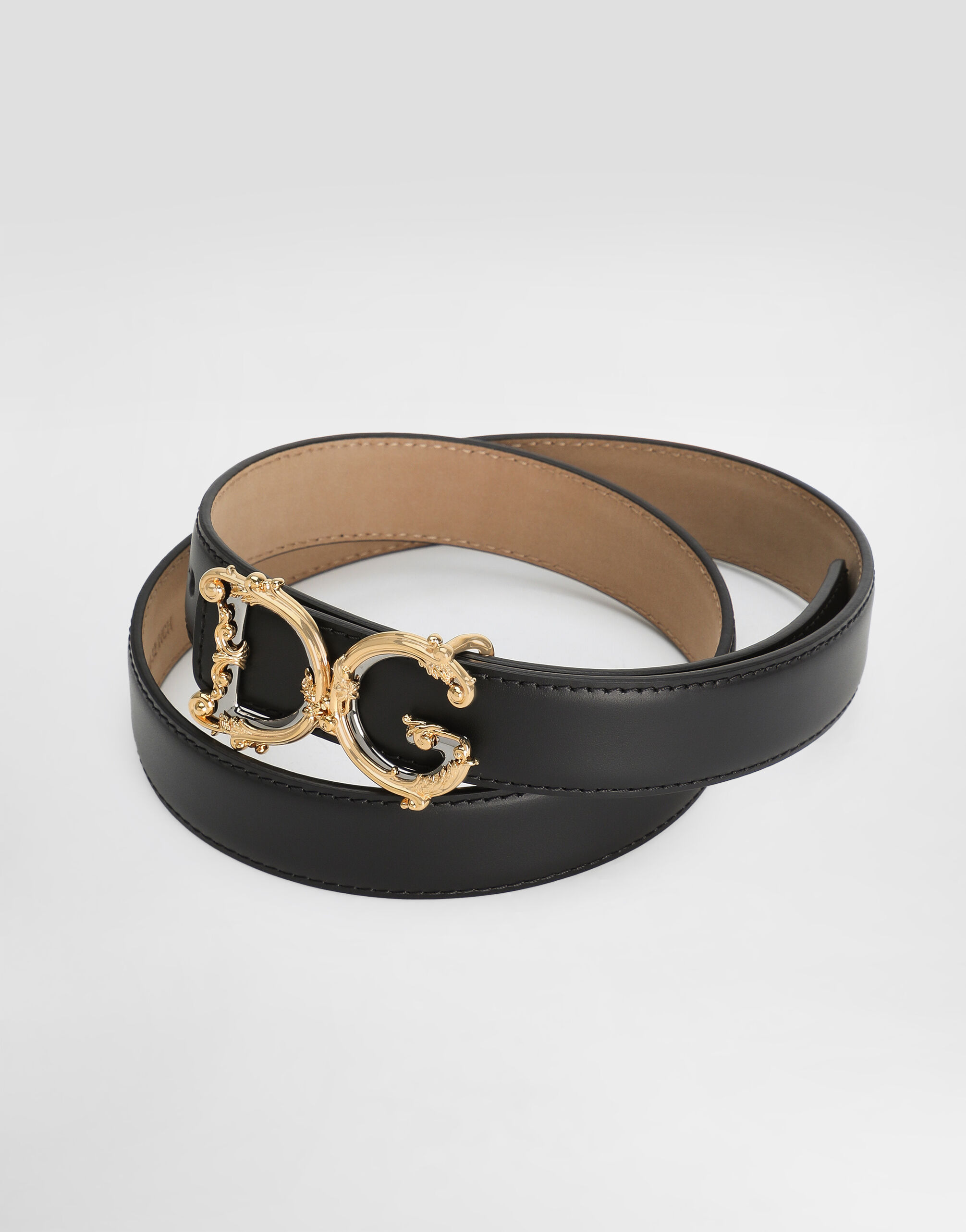 Calfskin belt with logo - 3