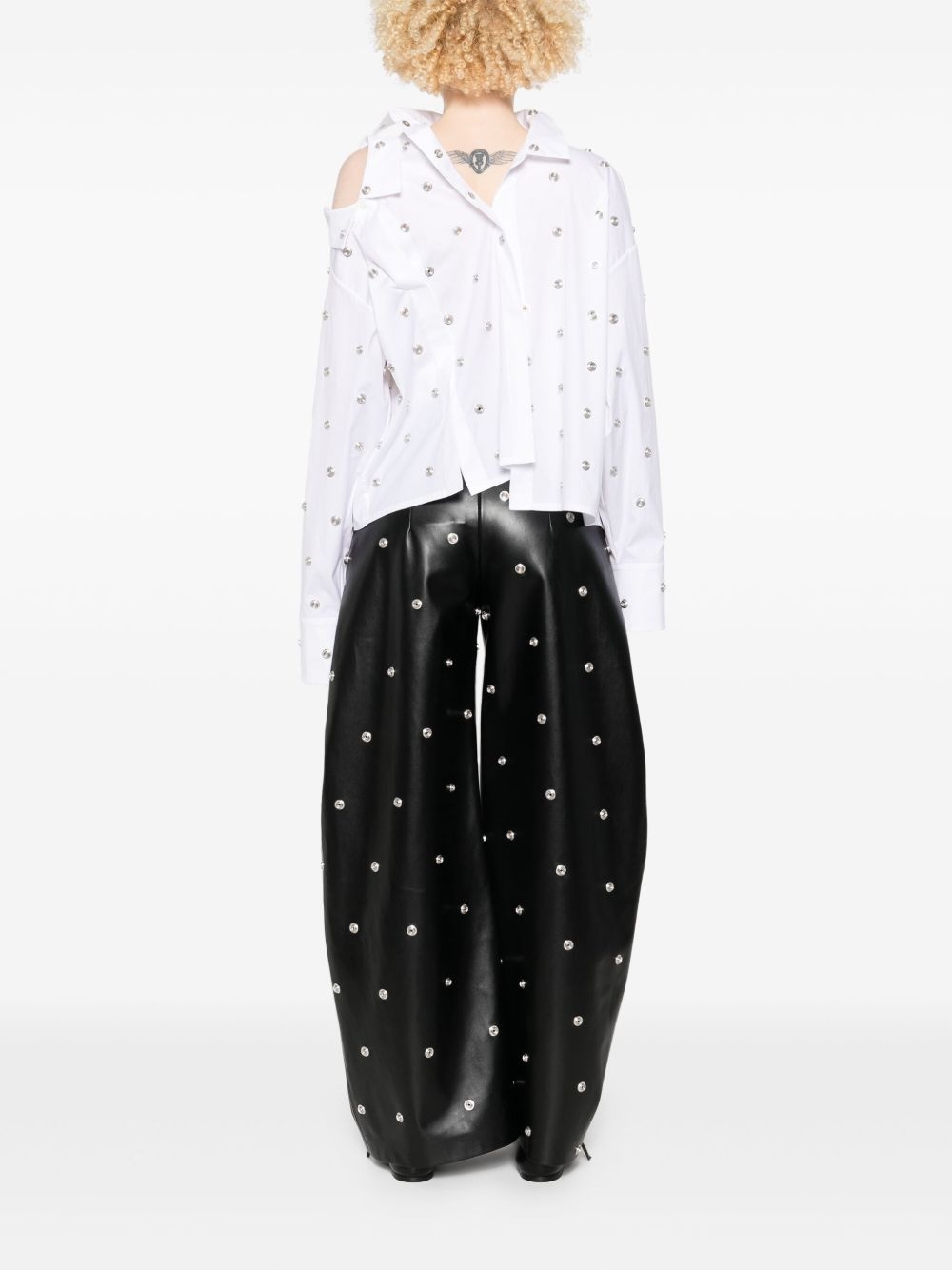 studded double-collar shirt - 4