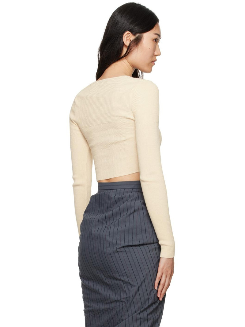 Off-White Bea Cropped V-Neck Sweater 3