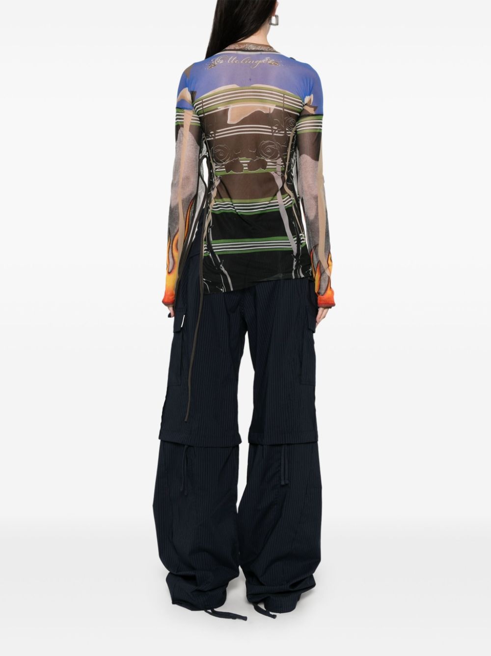 deconstructed mesh T-shirt - 4