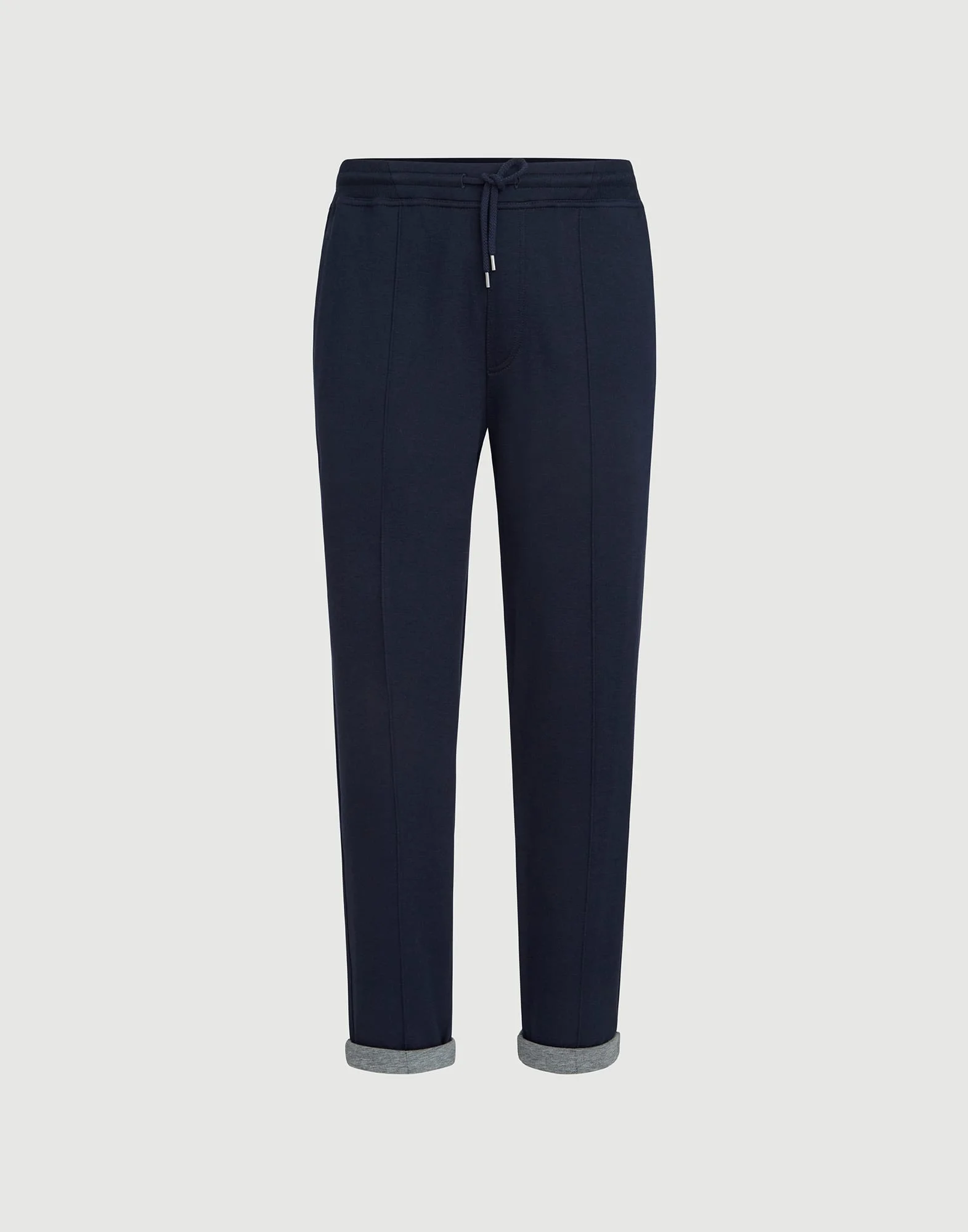 Cotton, cashmere and silk French terry double cloth trousers with Crête detail - 1