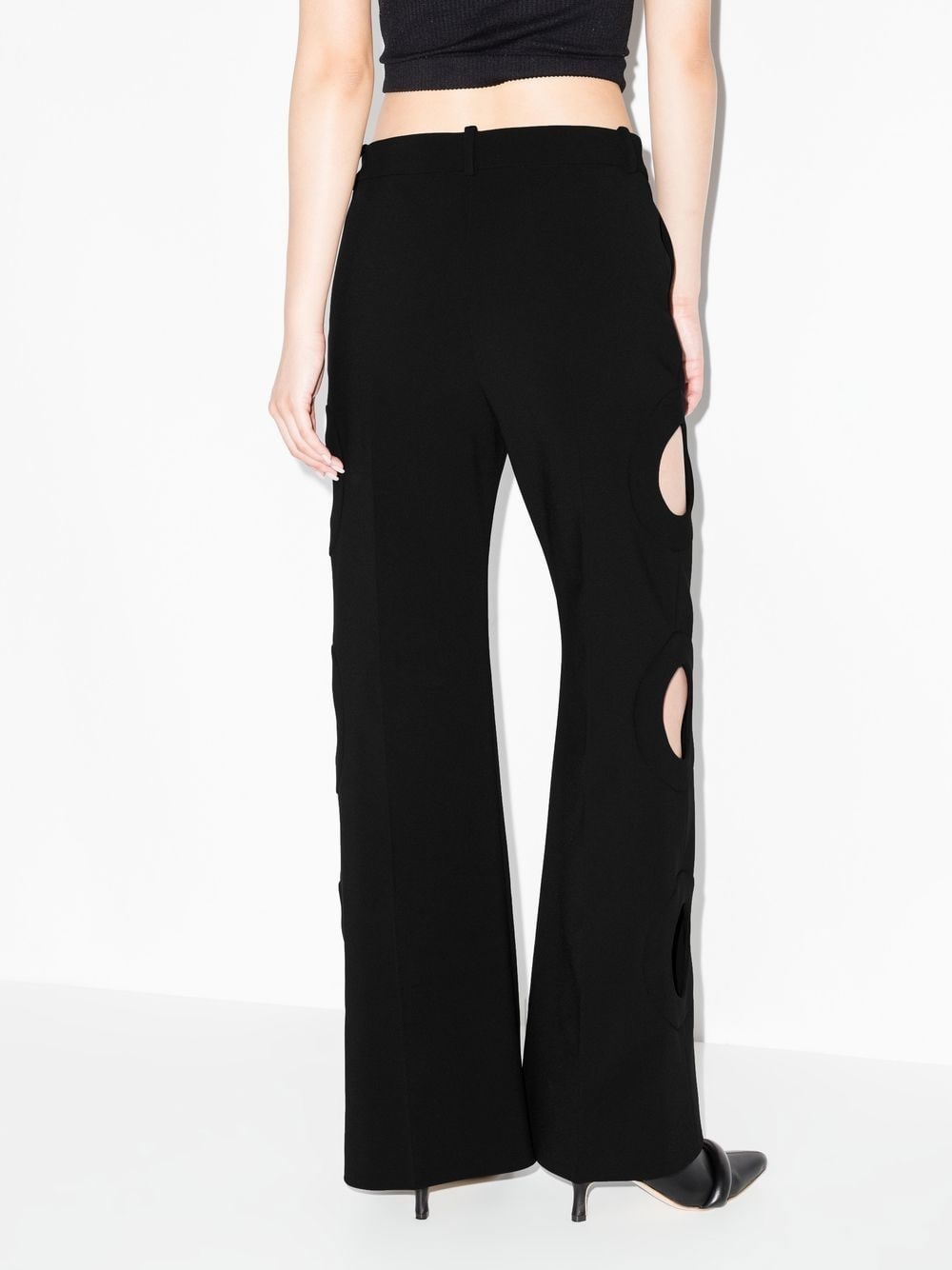 circle cut-out trousers - 3