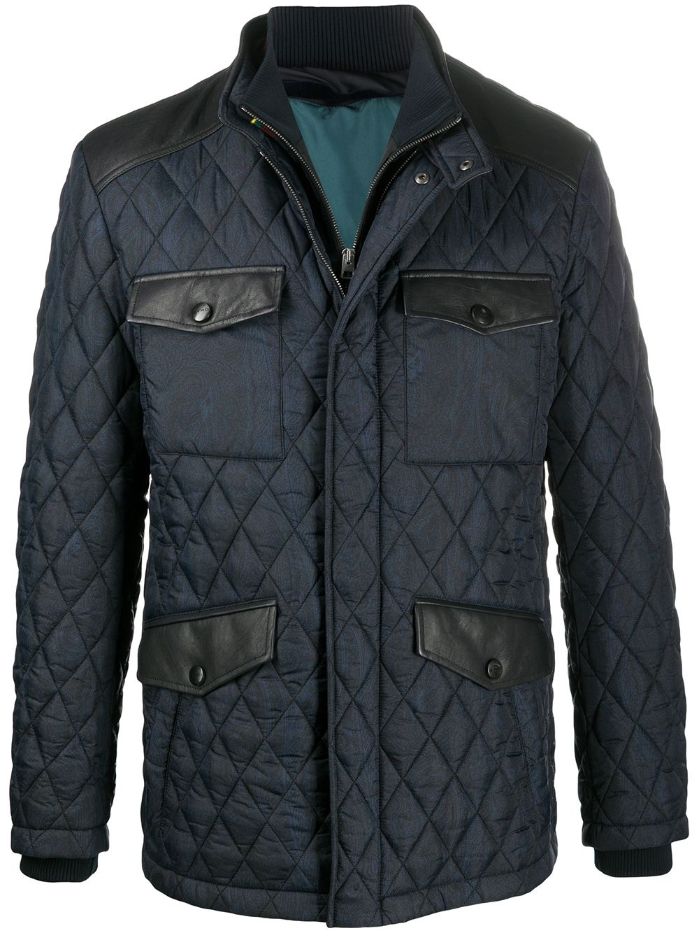 quilted single-breasted coat - 1