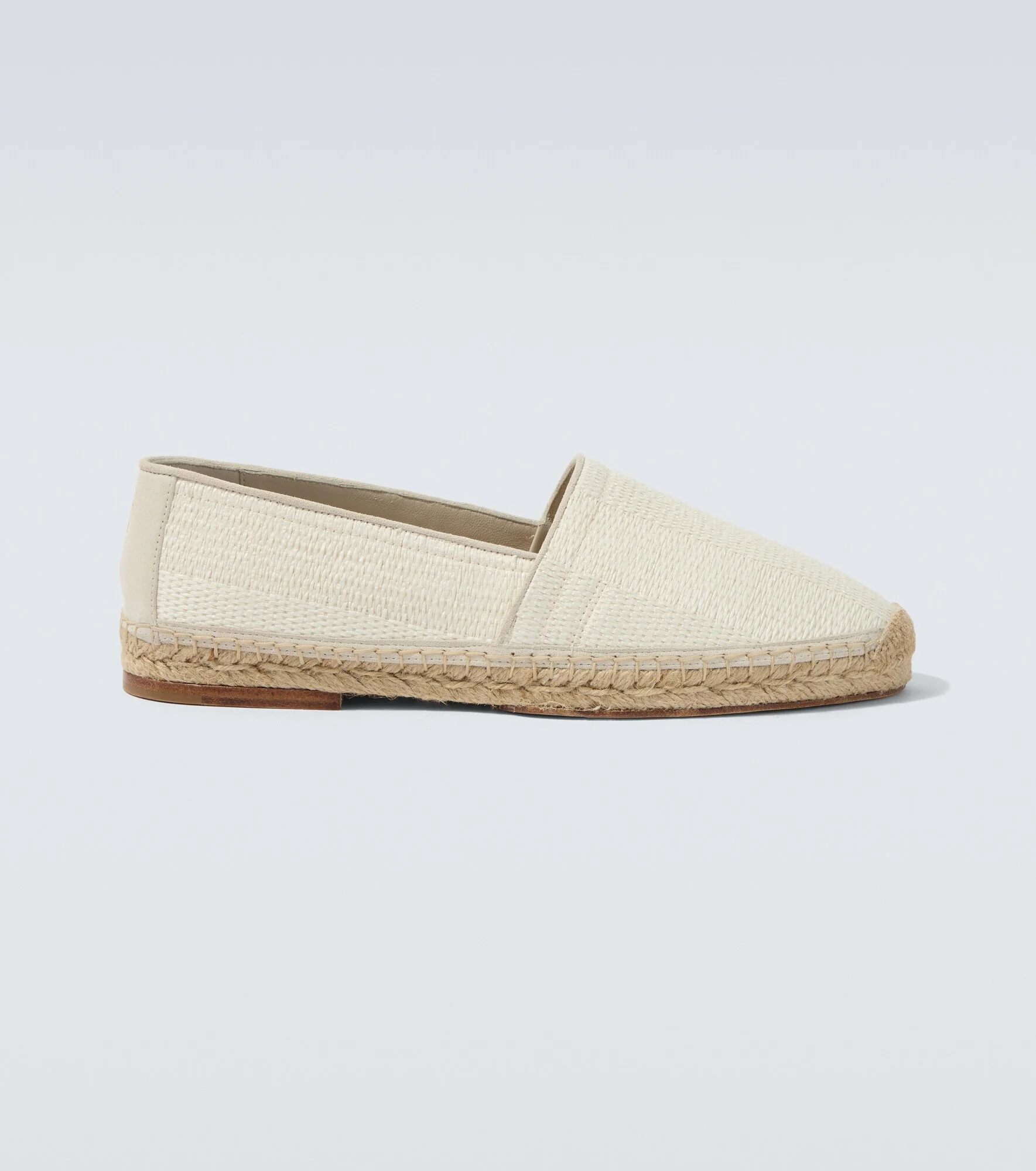 Suede-trimmed woven espadrilles - 1