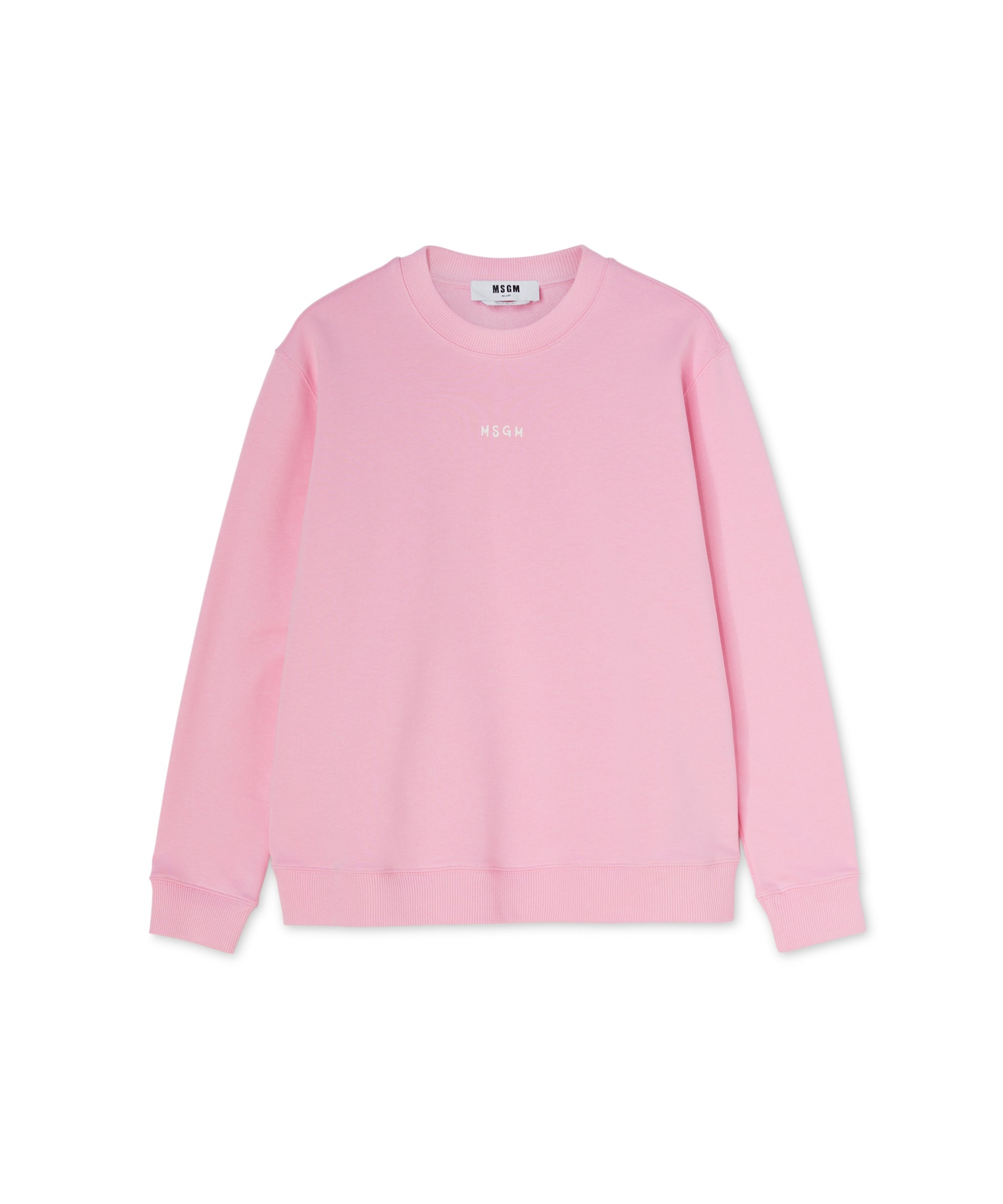 Crew neck cotton sweatshirt with micro logo - 1