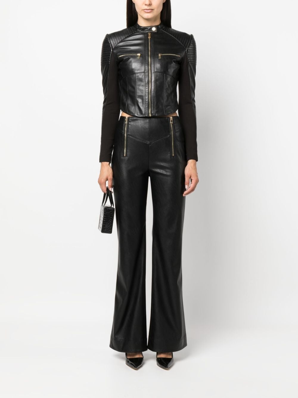 faux-leather flared trouser - 2