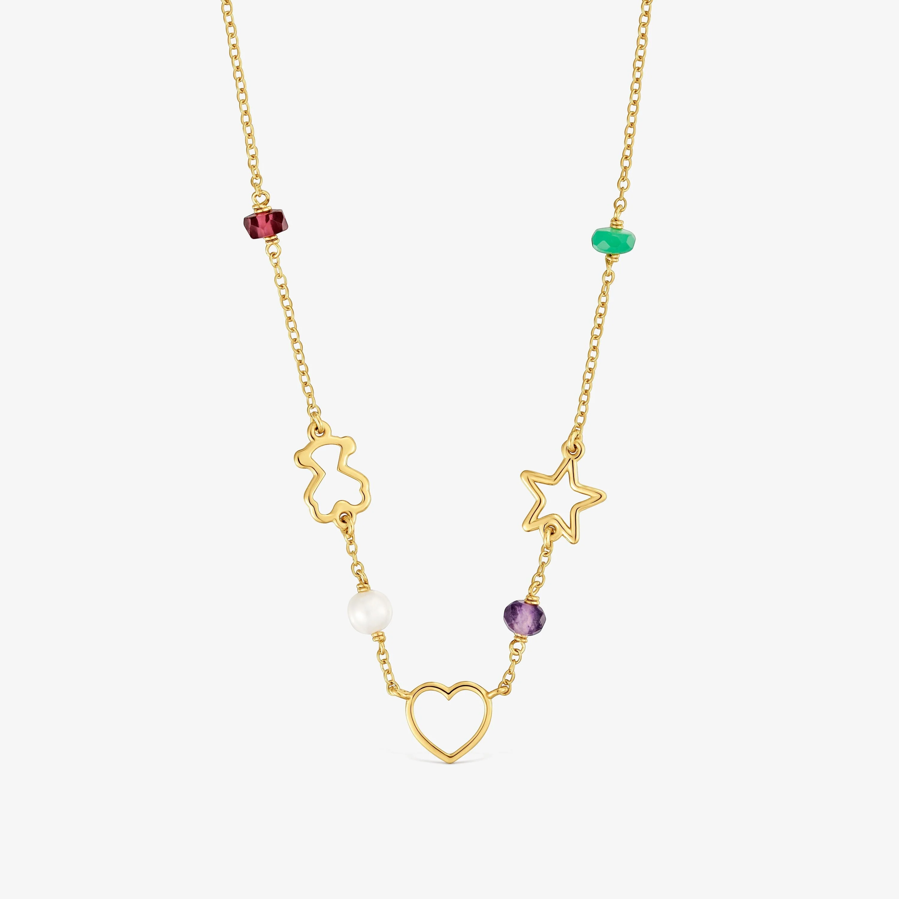 9kt gold Motif necklace with gemstones TOUS Silueta - 1