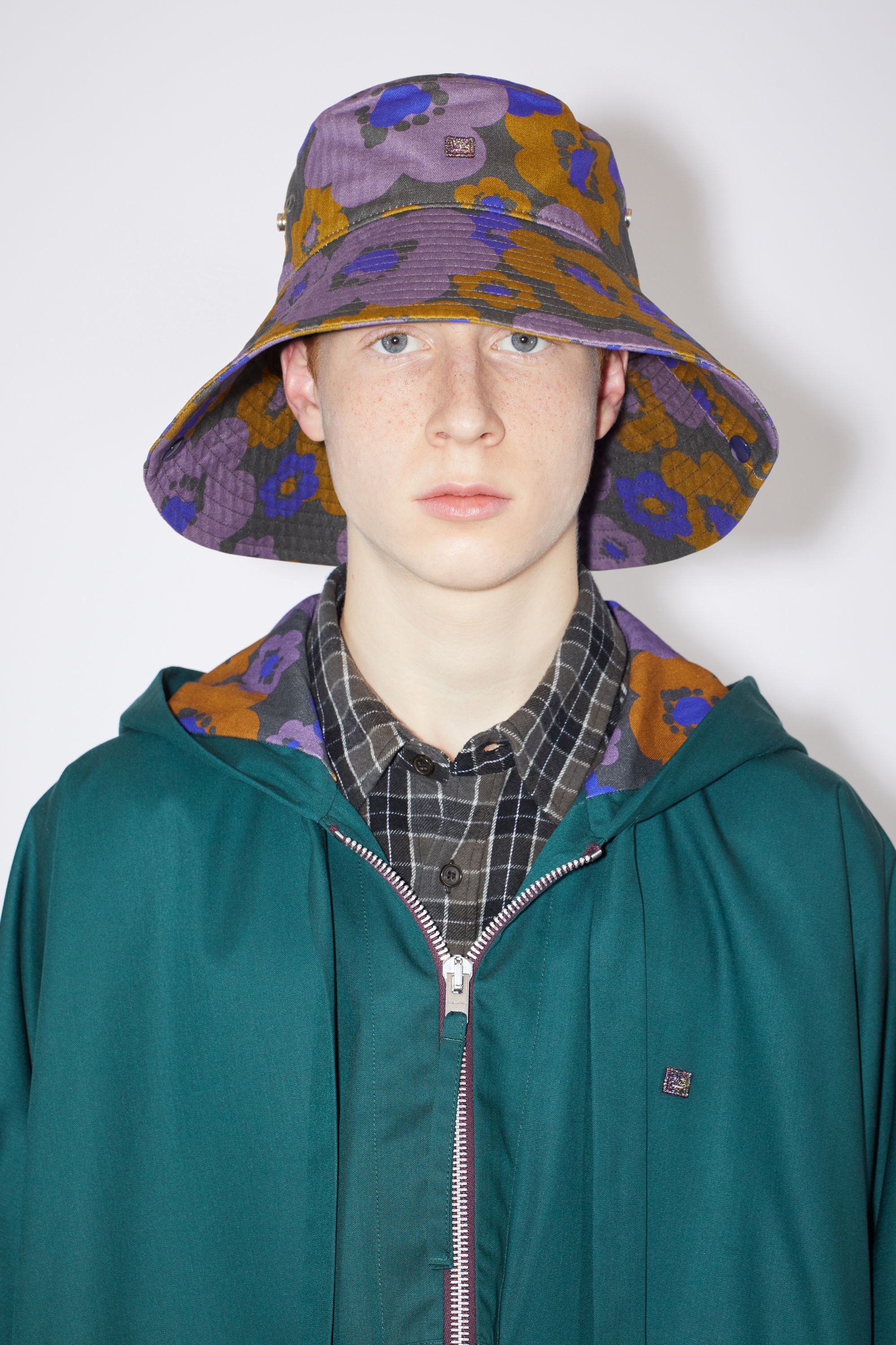 Flower bucket hat - Purple/brown - 4