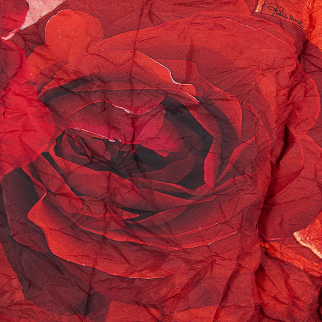 Long Crinkle-Effect Trench Coat With Rose Print - 5