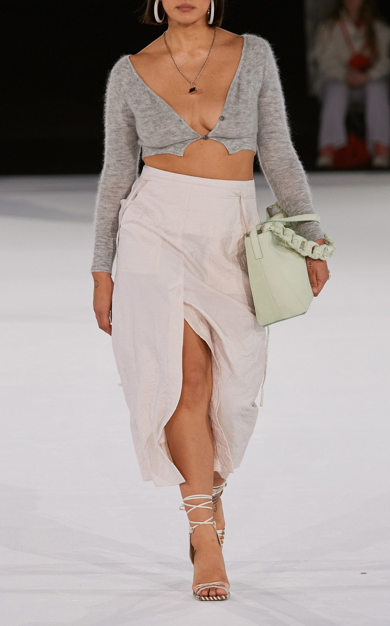 Alzou Cropped Mohair-Blend Cardigan grey 3