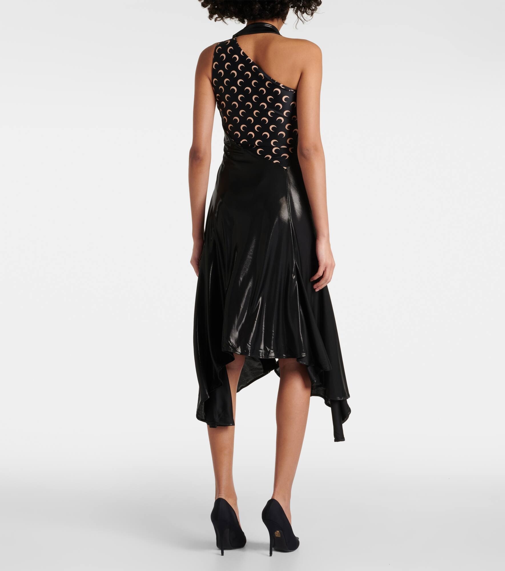 Regenerated Moon draped jersey midi dress - 3
