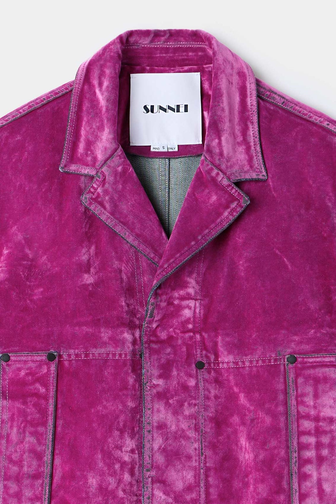 UTILITY BLAZER / flocked denim / fuchsia - 6