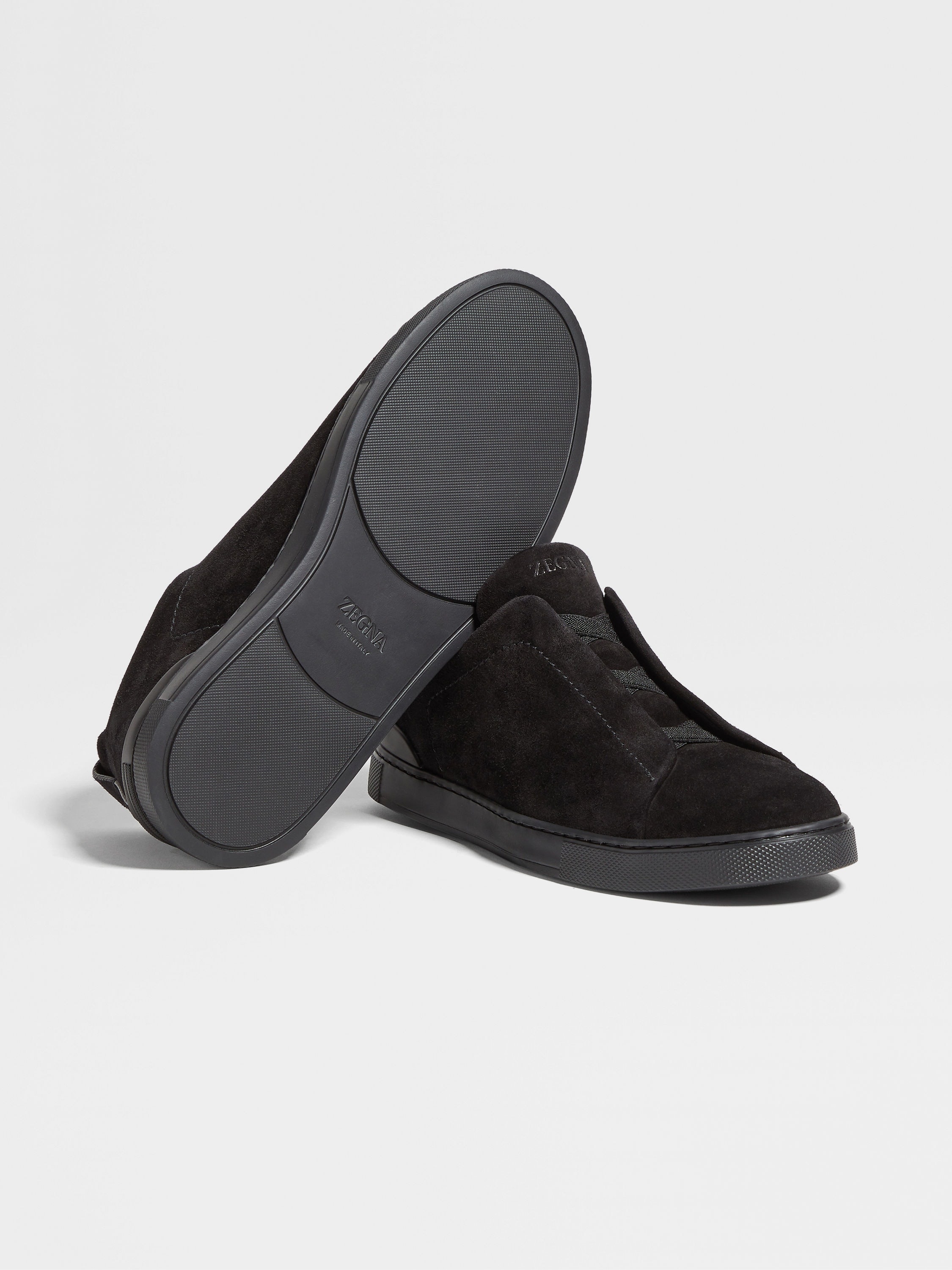BLACK SUEDE TRIPLE STITCH™ SNEAKERS - 5