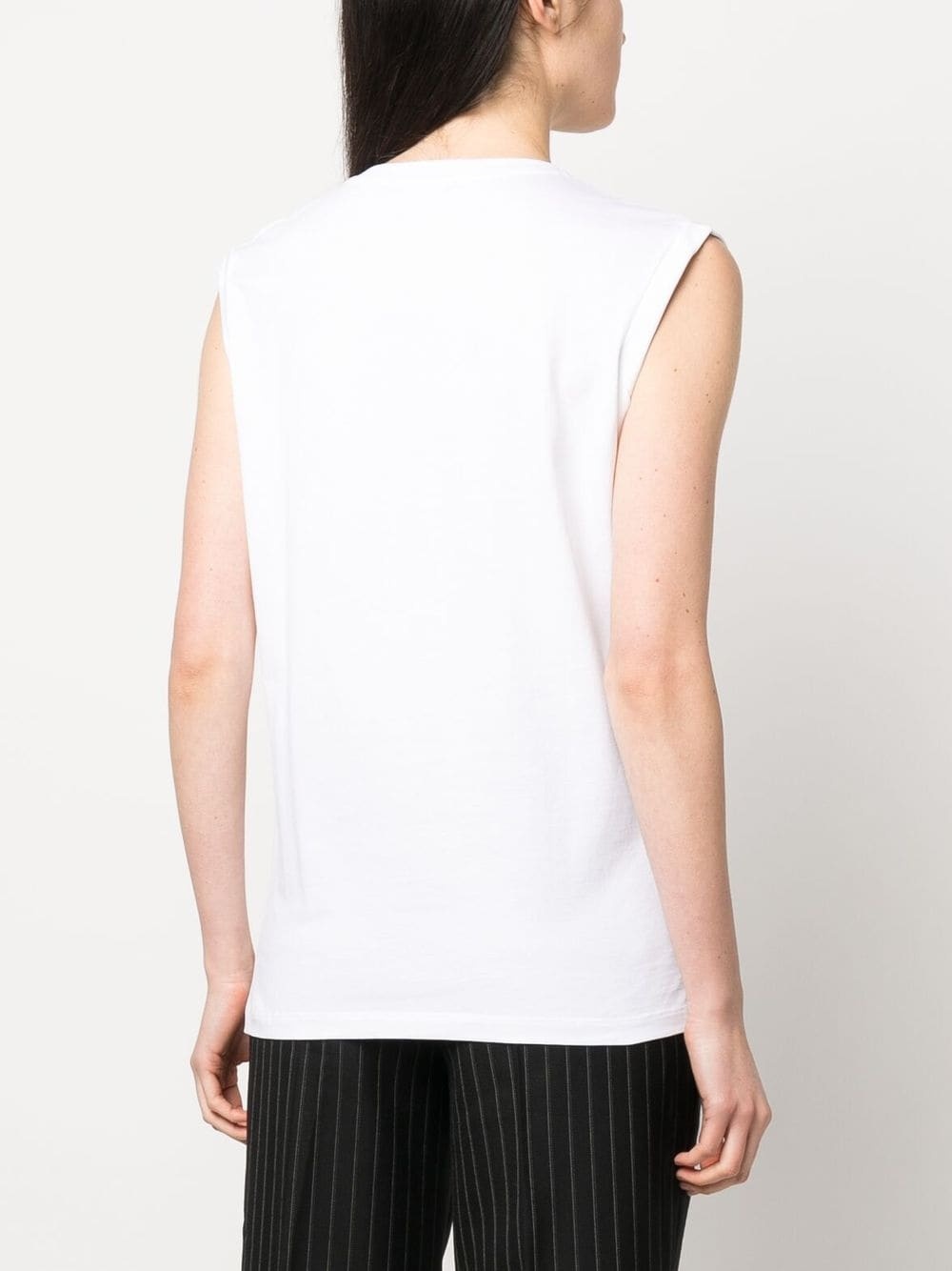 logo-print detail tank top - 4