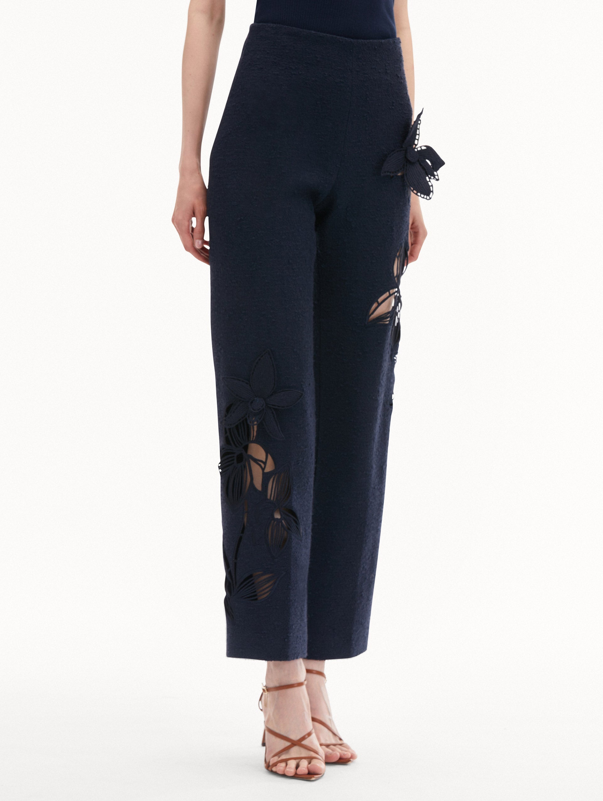 ORCHID EMBROIDERED TWEED PANT - 5