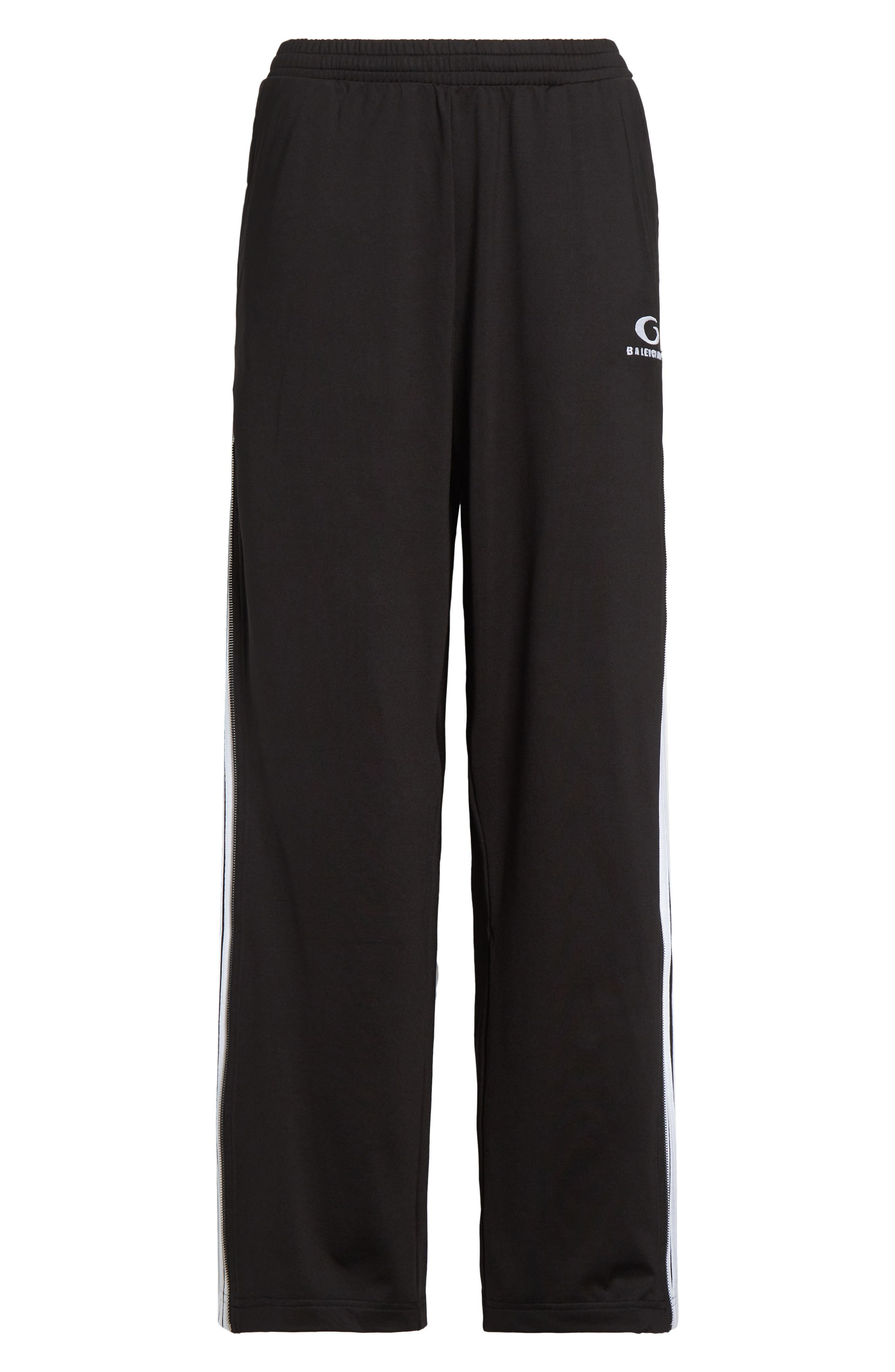 Balenciaga Loop Sports Icon Side Zip Sweatpants in 1070 Black/White at Nordstrom - 5