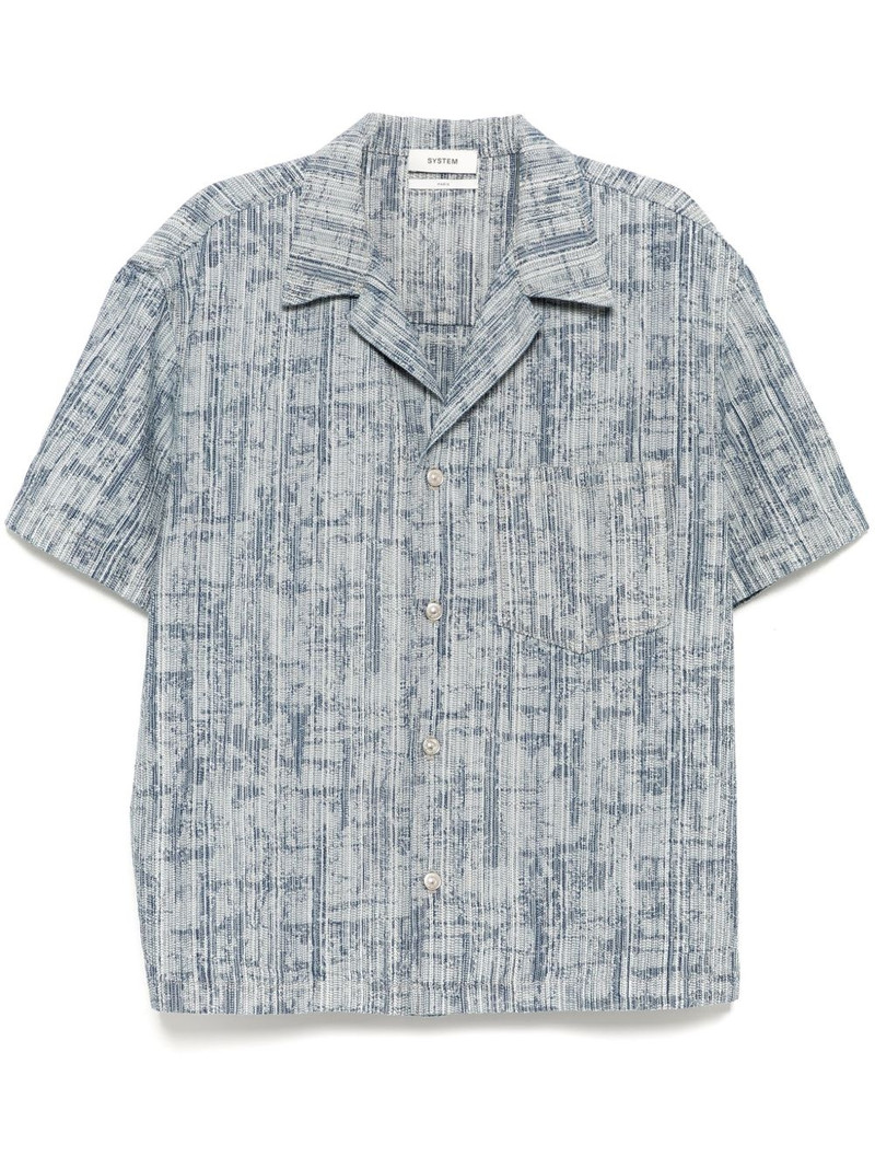 denim jacquard camp shirt 1