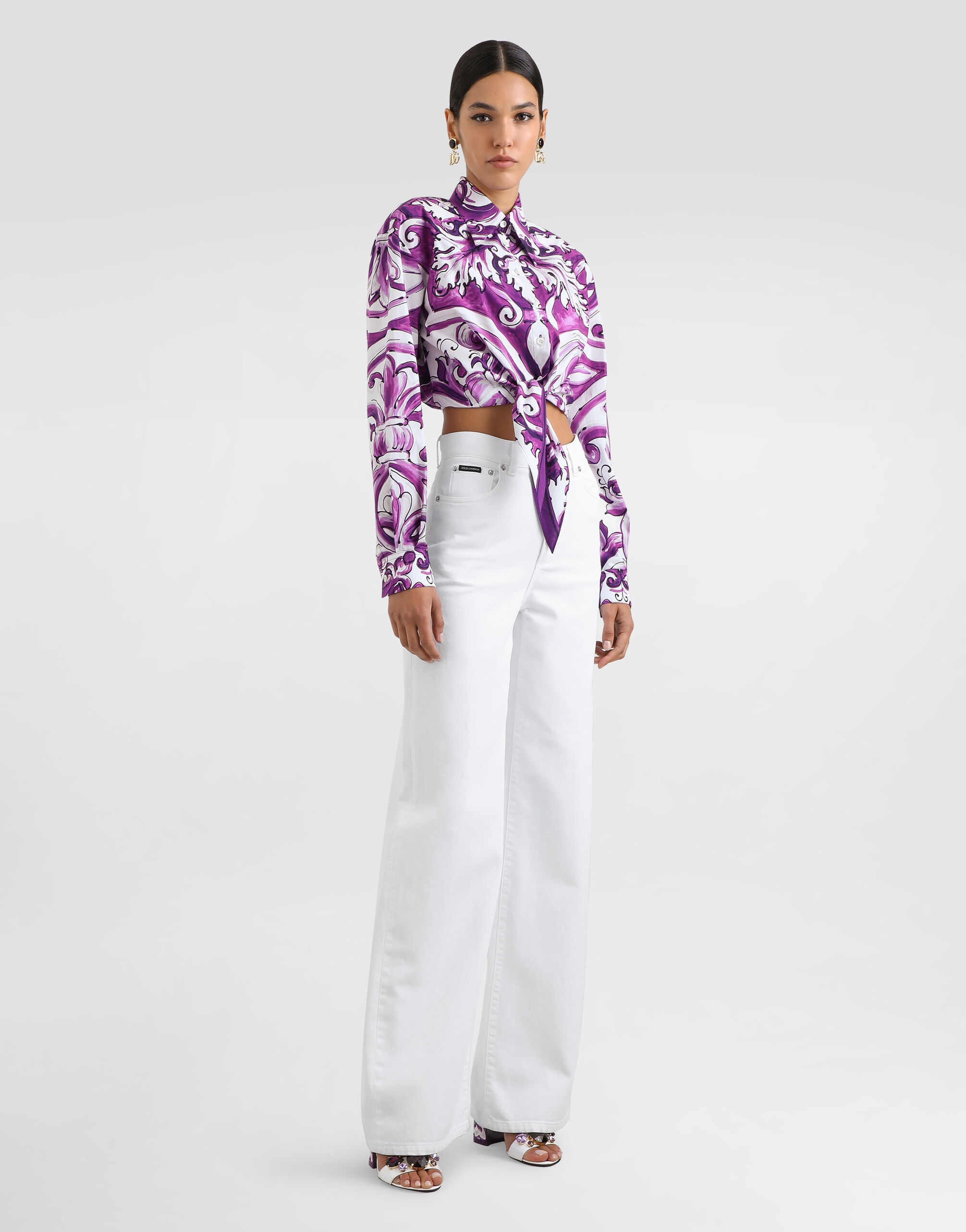 Majolica-print poplin shirt - 2
