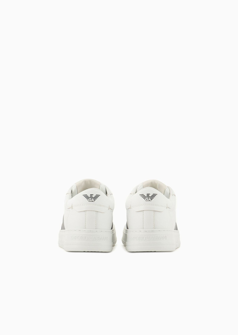 EMPORIO ARMANI Leather sneakers with logo detail outlook