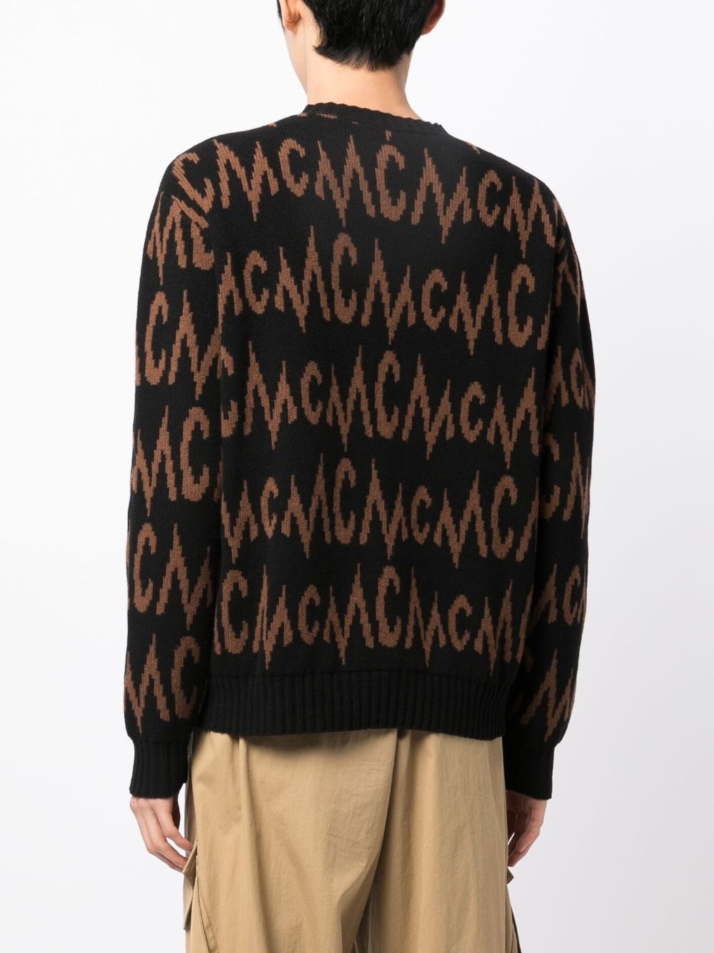 intarsia-knit logo cashmere jumper - 4