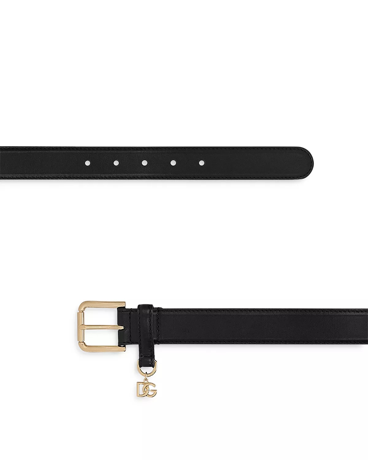 Women's Logo Charm Leather Belt - 5