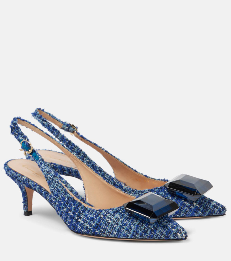 Jaipur 55 bouclé slingback pumps - 1