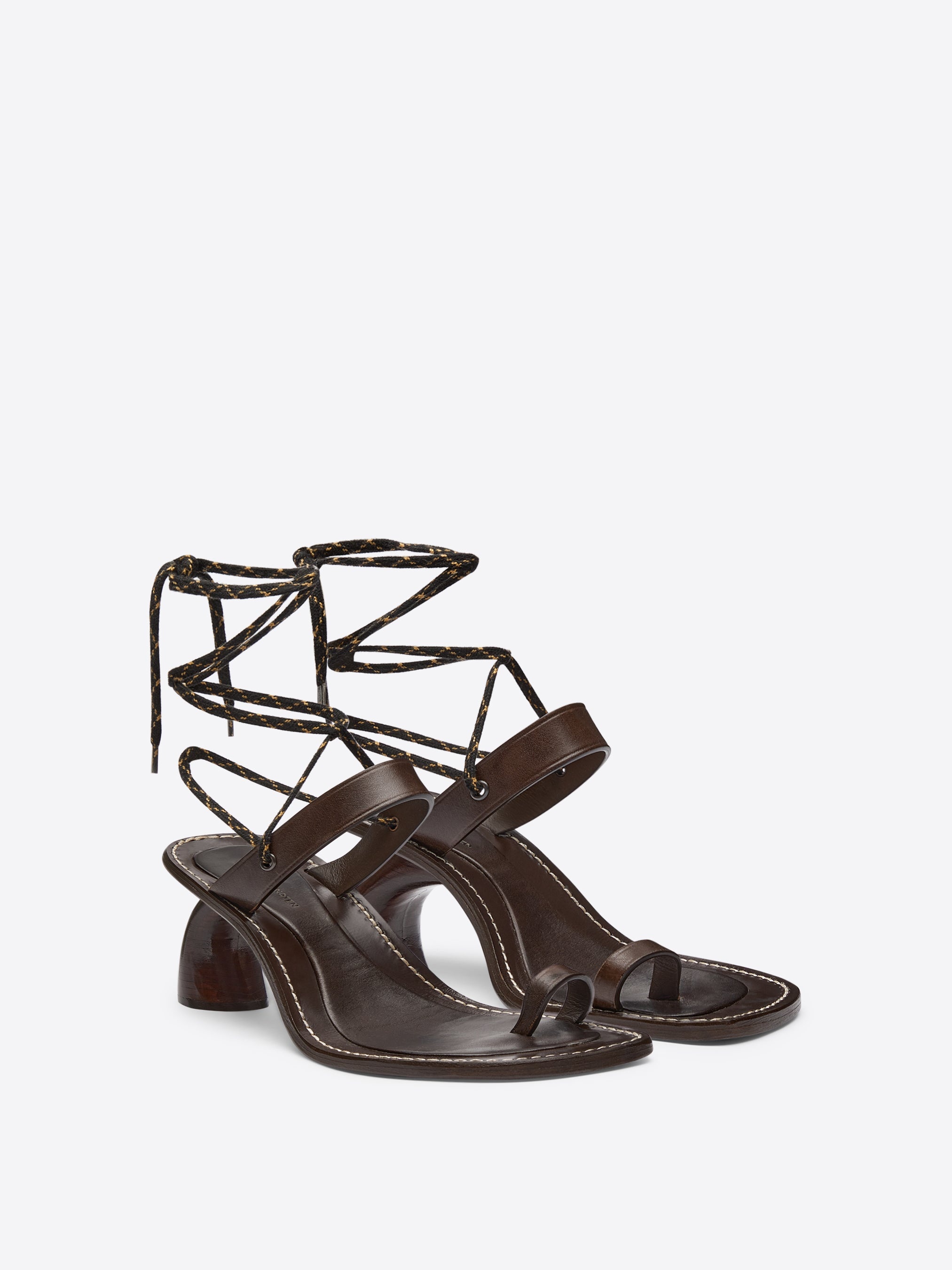 HEELED LEATHER SANDALS - 3