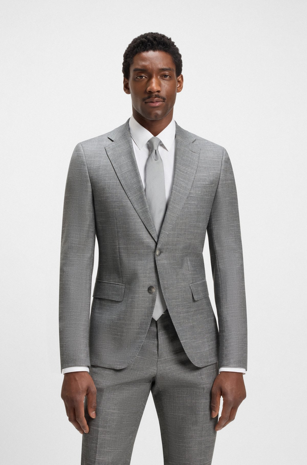 SLIM-FIT SUIT JACKET IN PATTERNED STRETCH FABRIC - 2