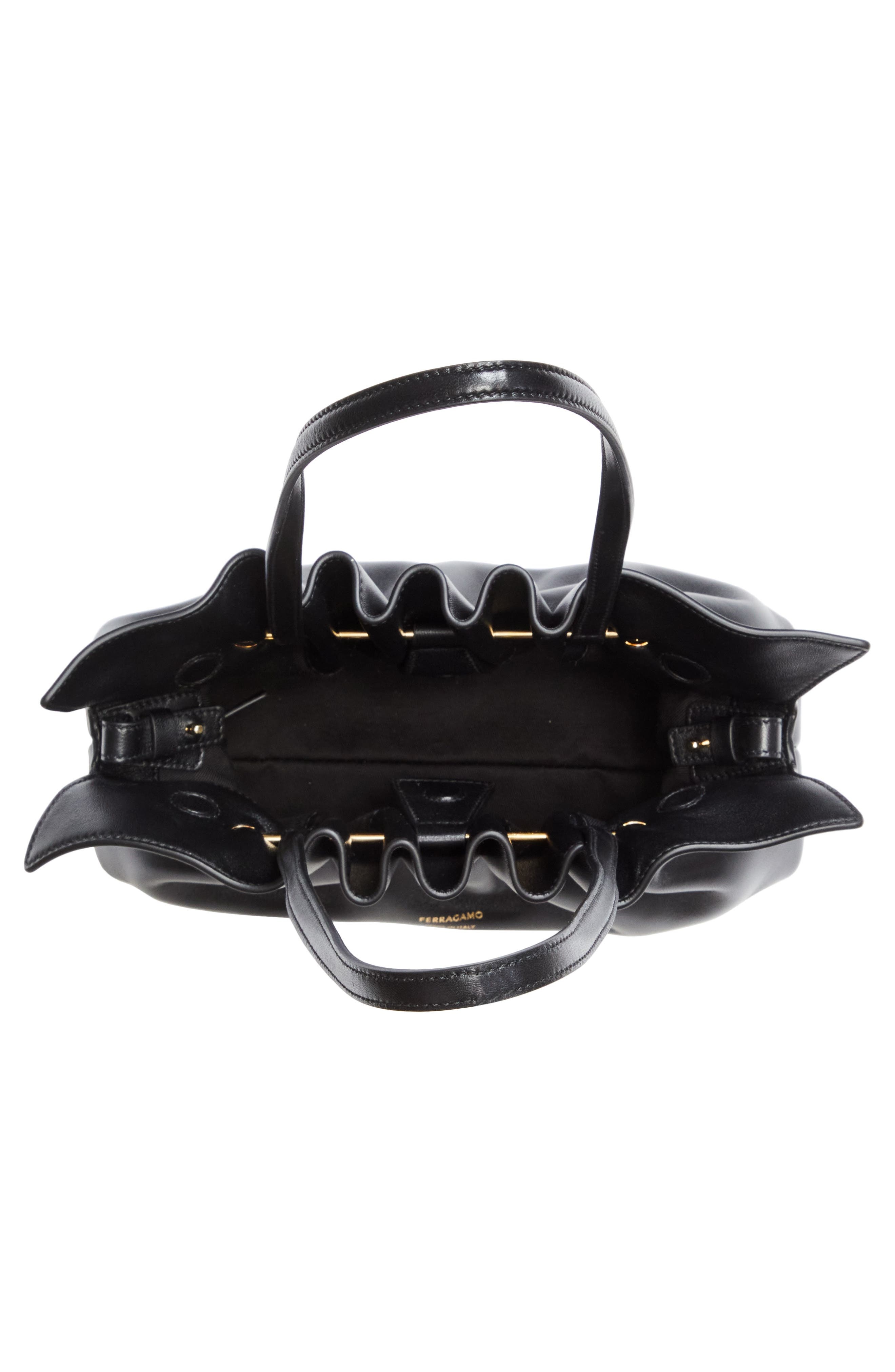 FERRAGAMO Small Gancio Piercing Soft Leather Shoulder Bag in Nero at Nordstrom - 5