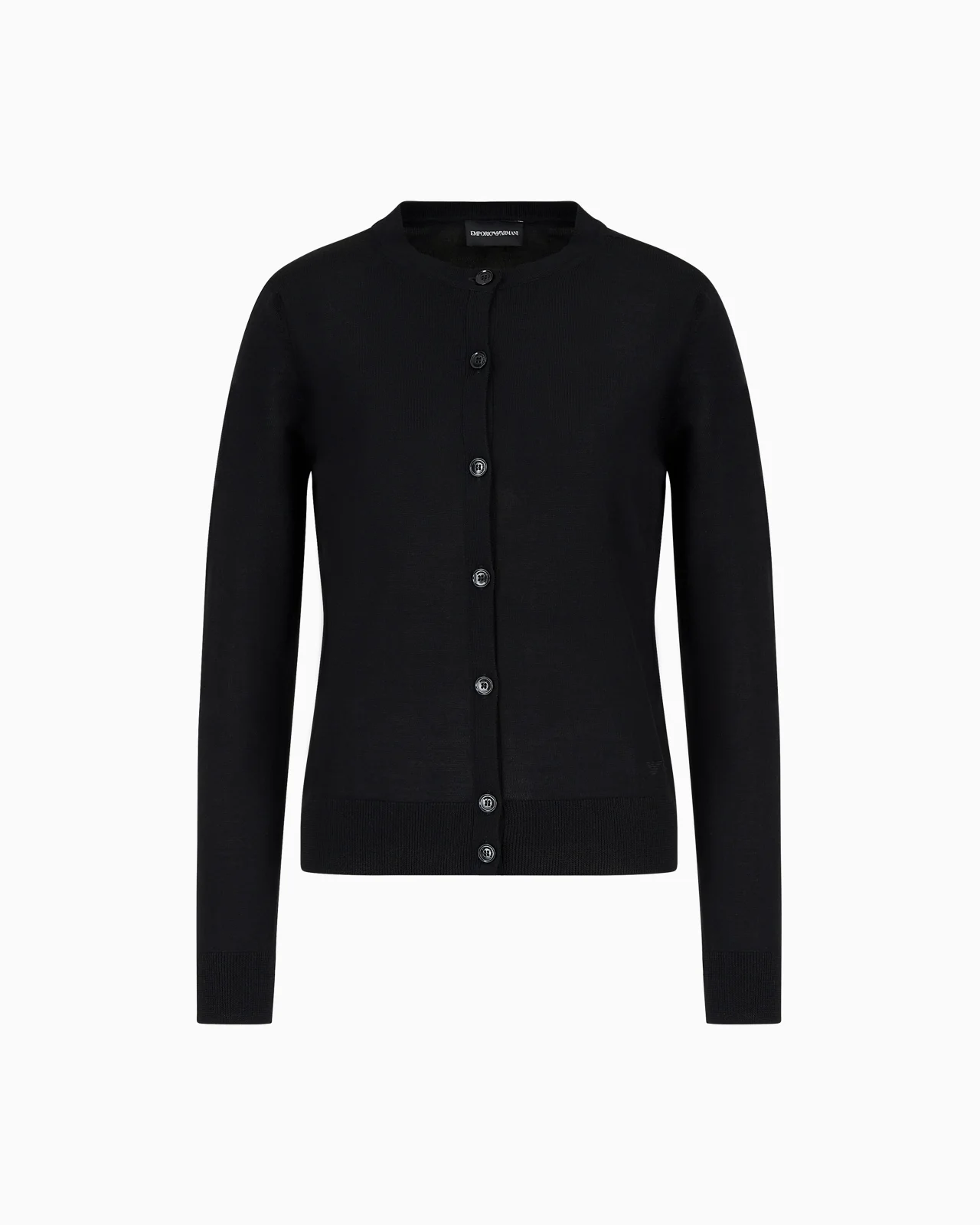 Cardigan in plain-knit, pure virgin wool - 1