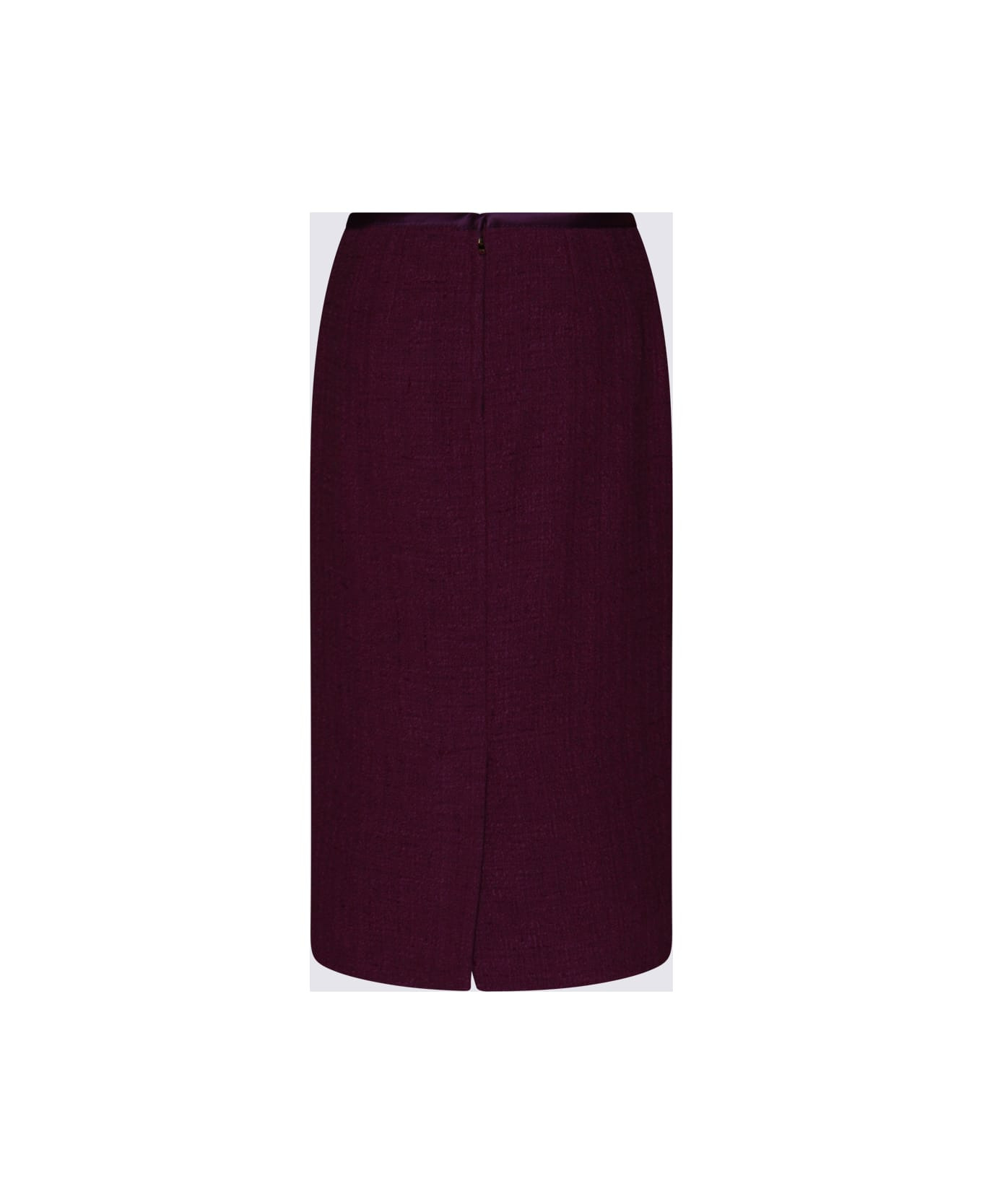 Purple Cotton Midi Skirt - 2