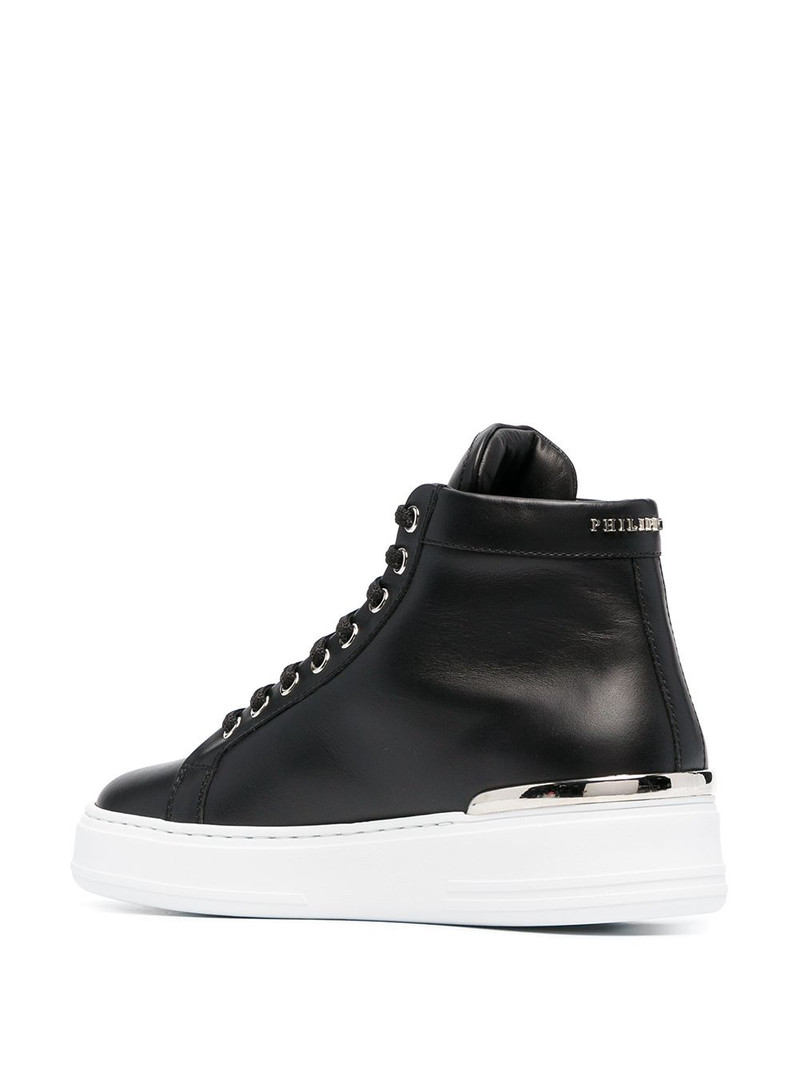 Skull high-top leather sneakers 3
