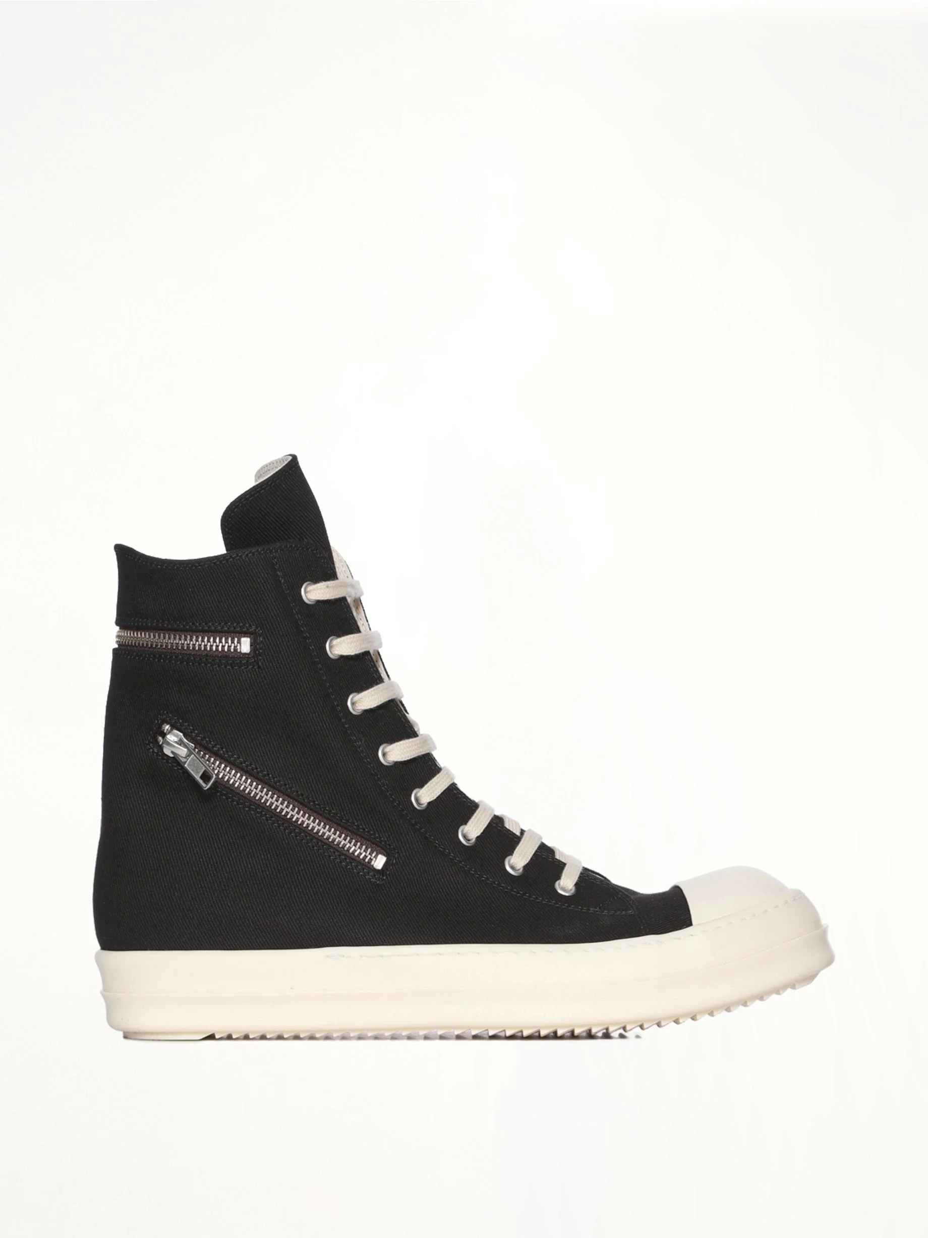 Overdyed Denim Cargo Sneaks in Black - 1