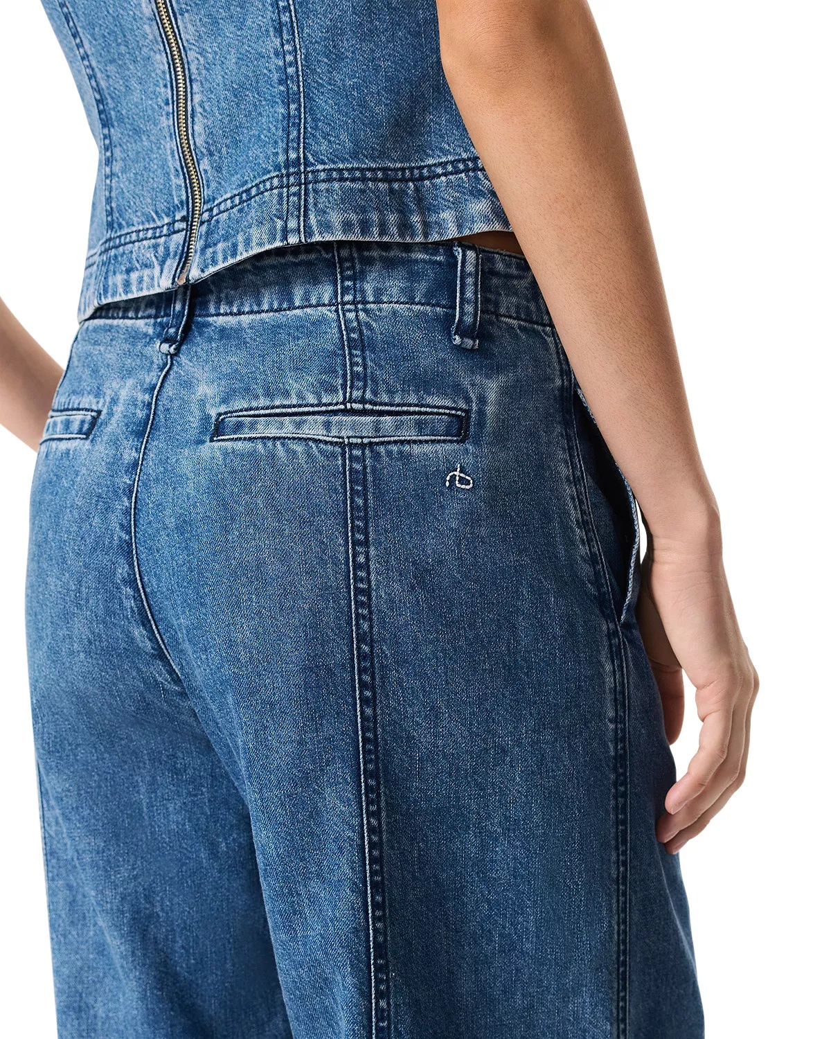 Featherweight Arianna Cropped Palazzo Jeans in Beekman - 3