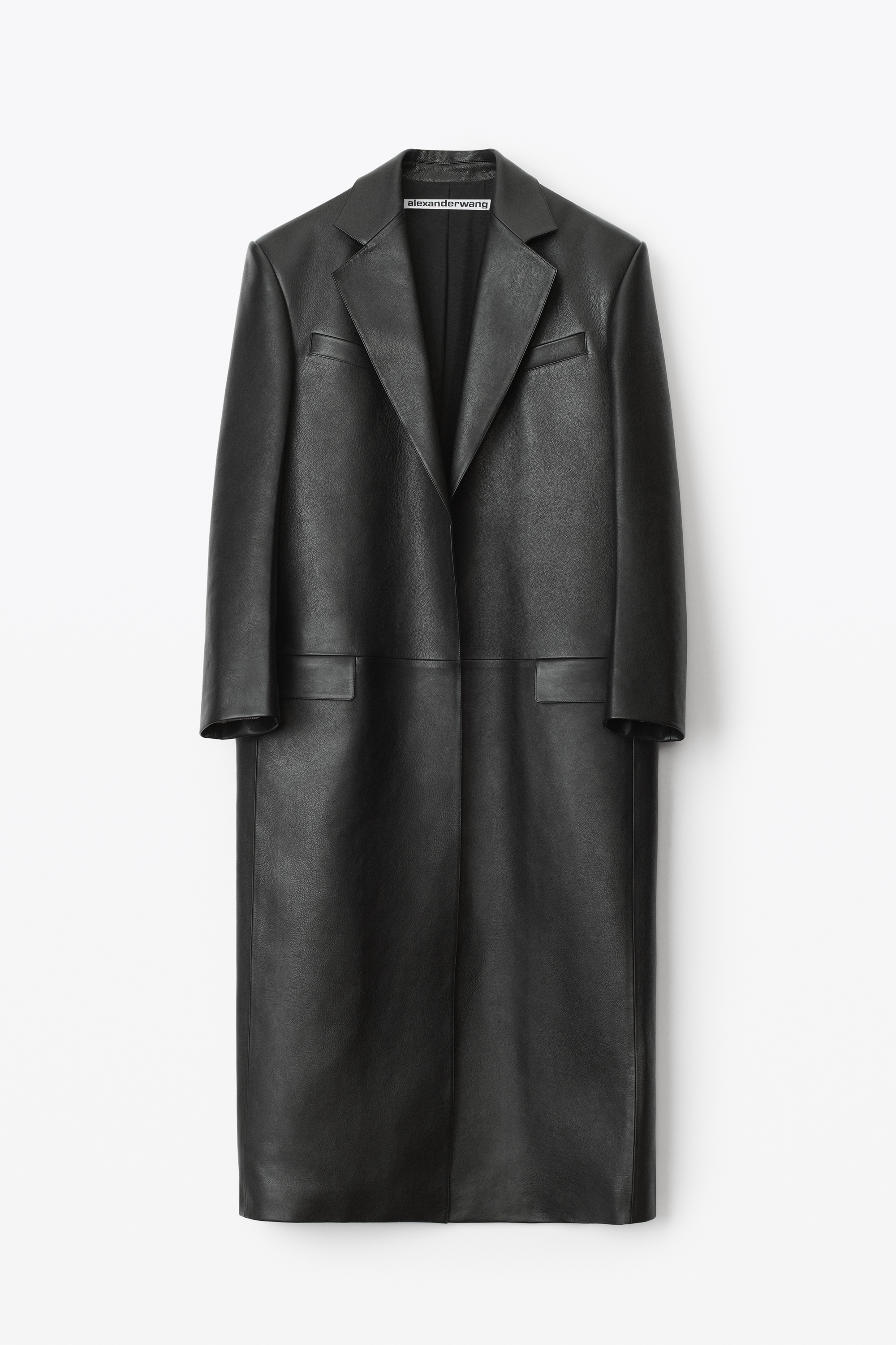 TAILORED BOXY COAT IN MOTO LEATHER - 1