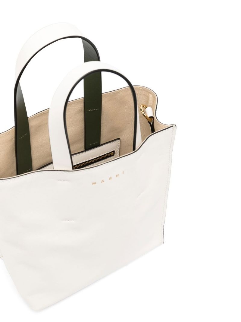 logo-print leather tote bag - 5