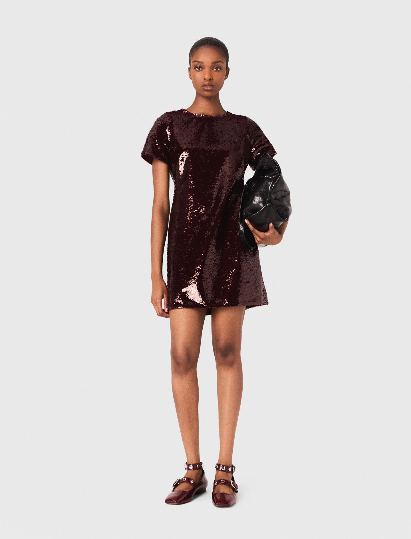 green emerald velvet dress Maje