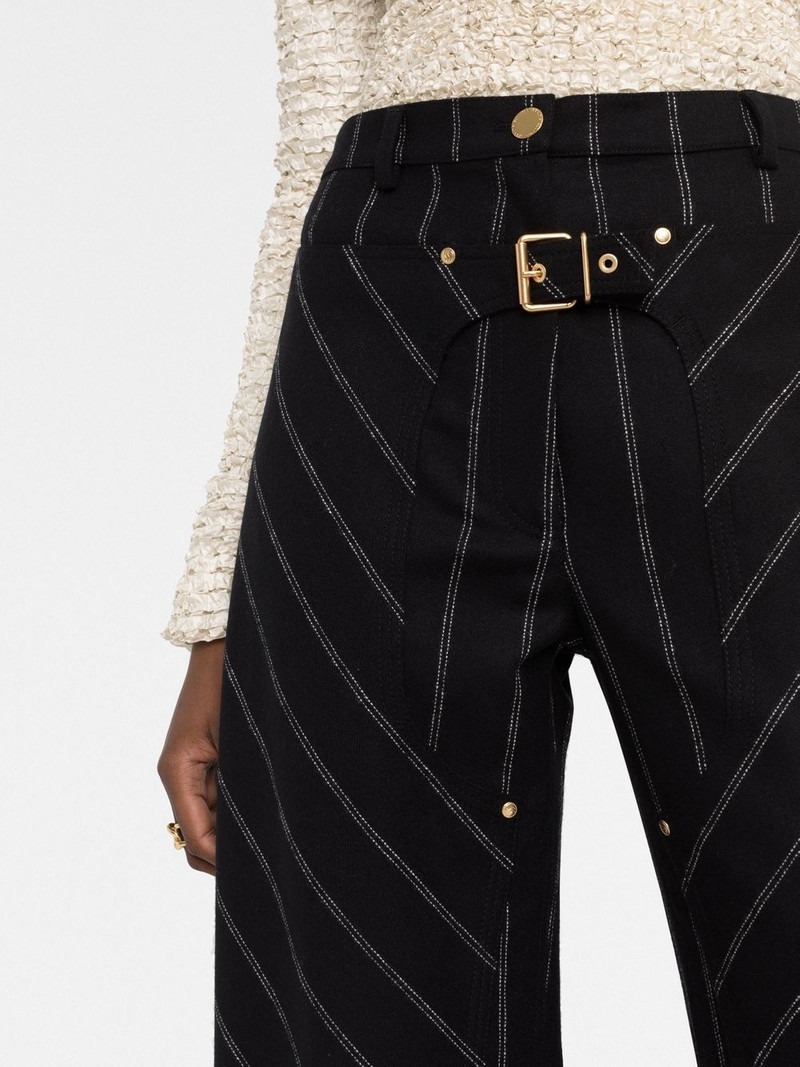 striped straight-leg 바지 3