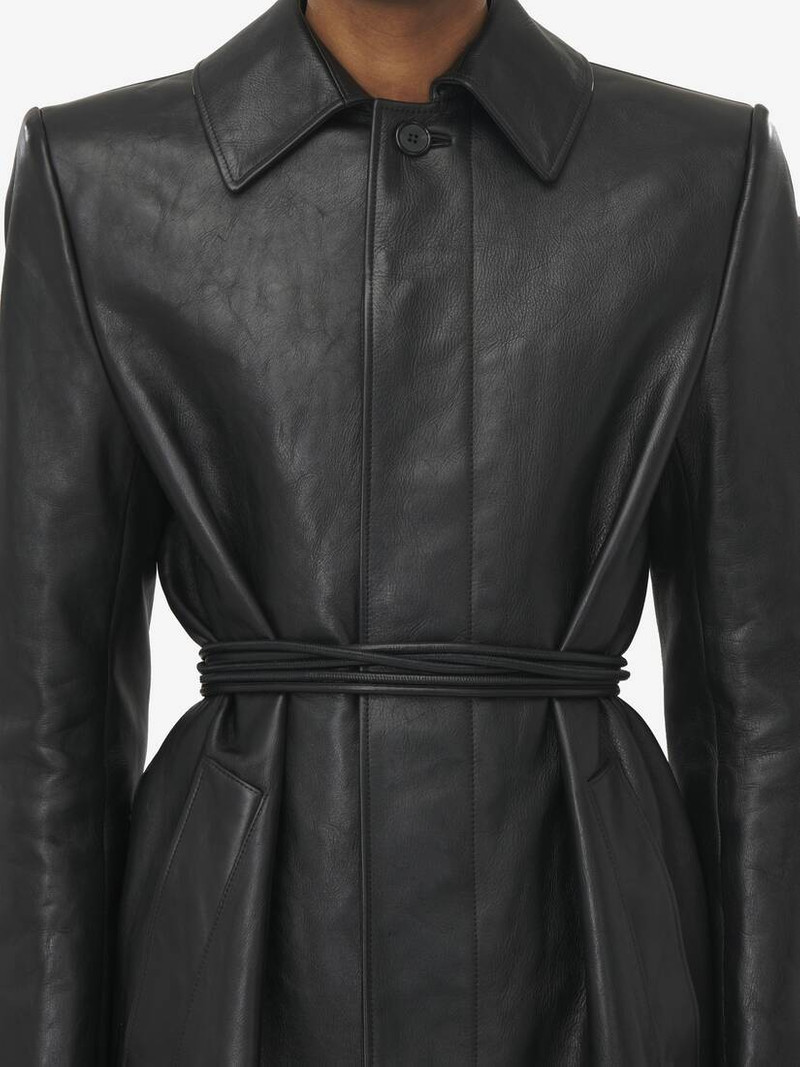 Stacked Shoulder Leather Raincoat​ 6