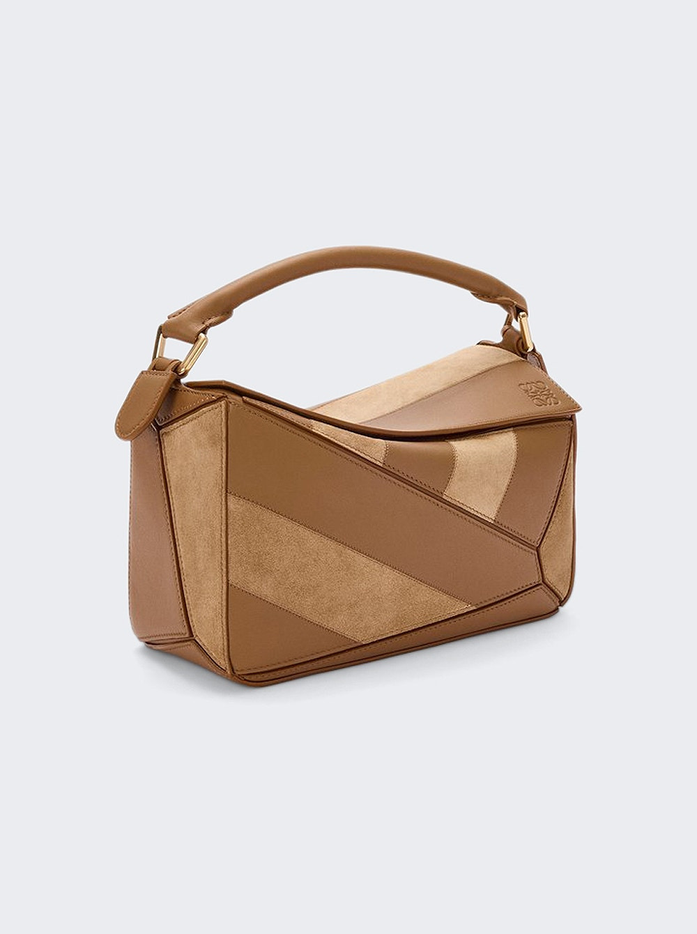 Calfskin And Suede Small Puzzle Bag Oak - 4