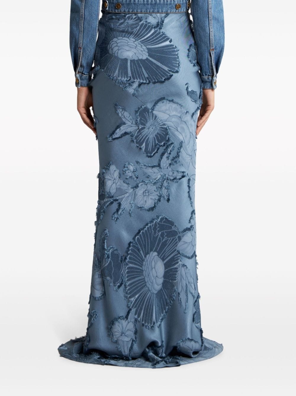 floral-jacquard maxi skirt - 4