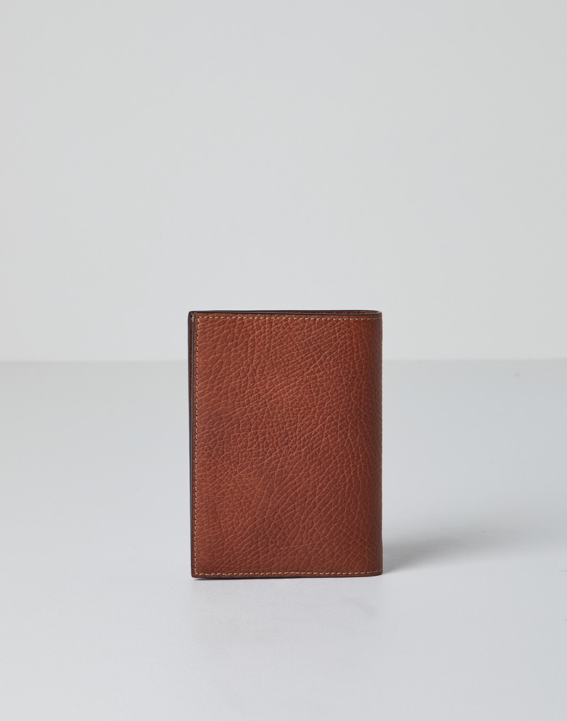 Brunello Cucinelli Grained calfskin passport holder outlook