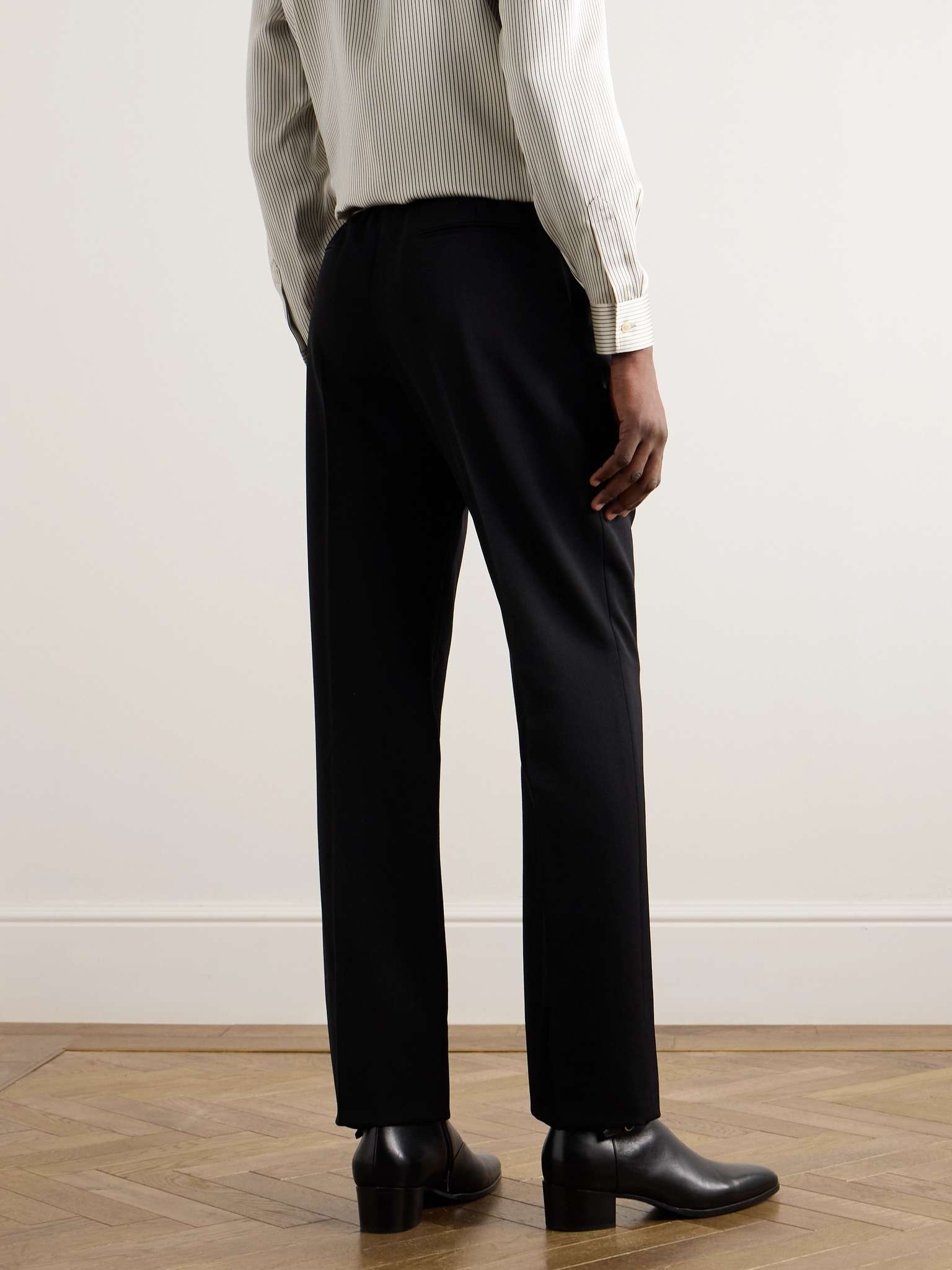 Wide-Leg Pleated Grain de Poudre Wool Trousers - 4
