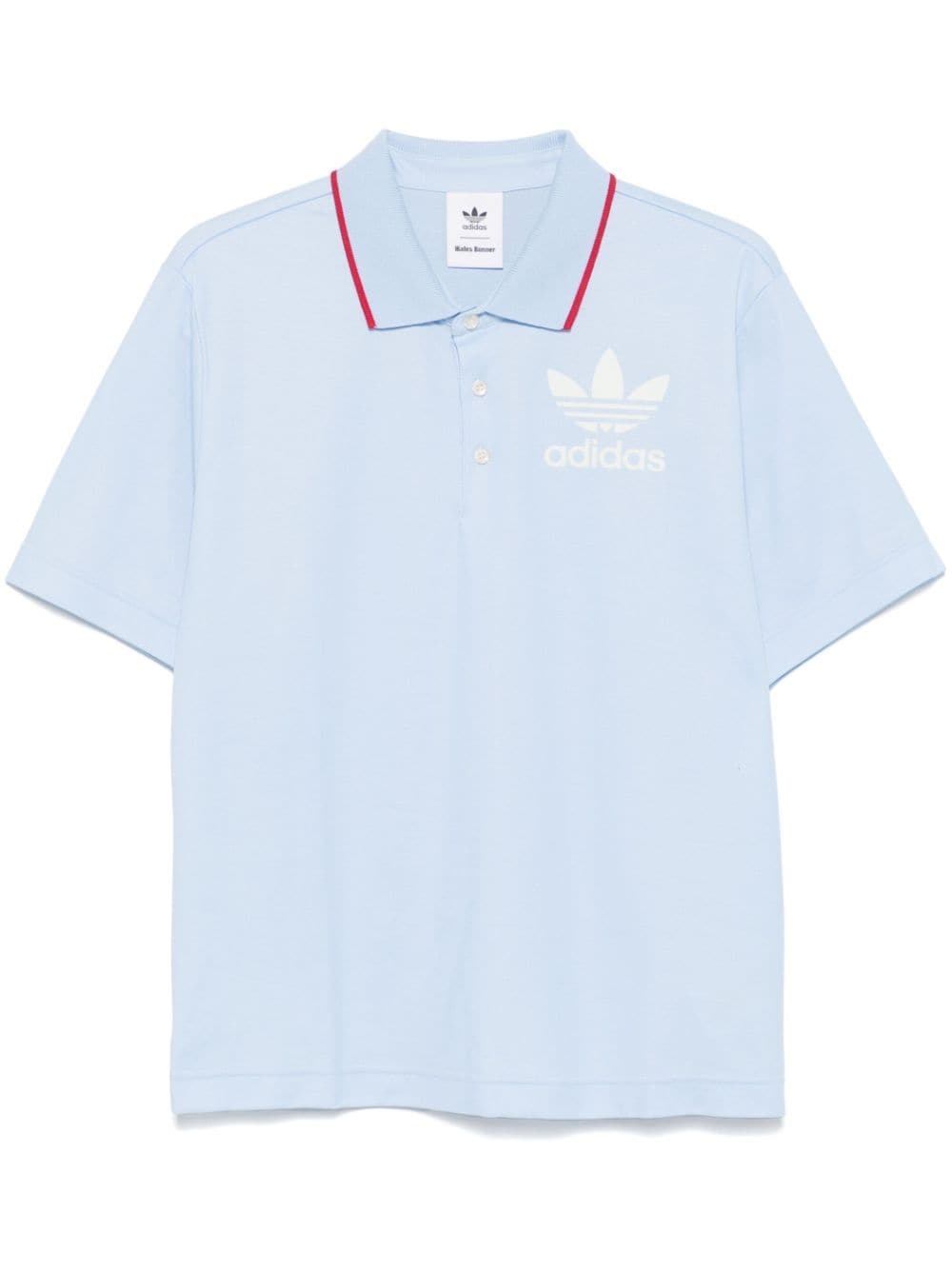 x Wales Bonner logo-flocked polo shirt - 1