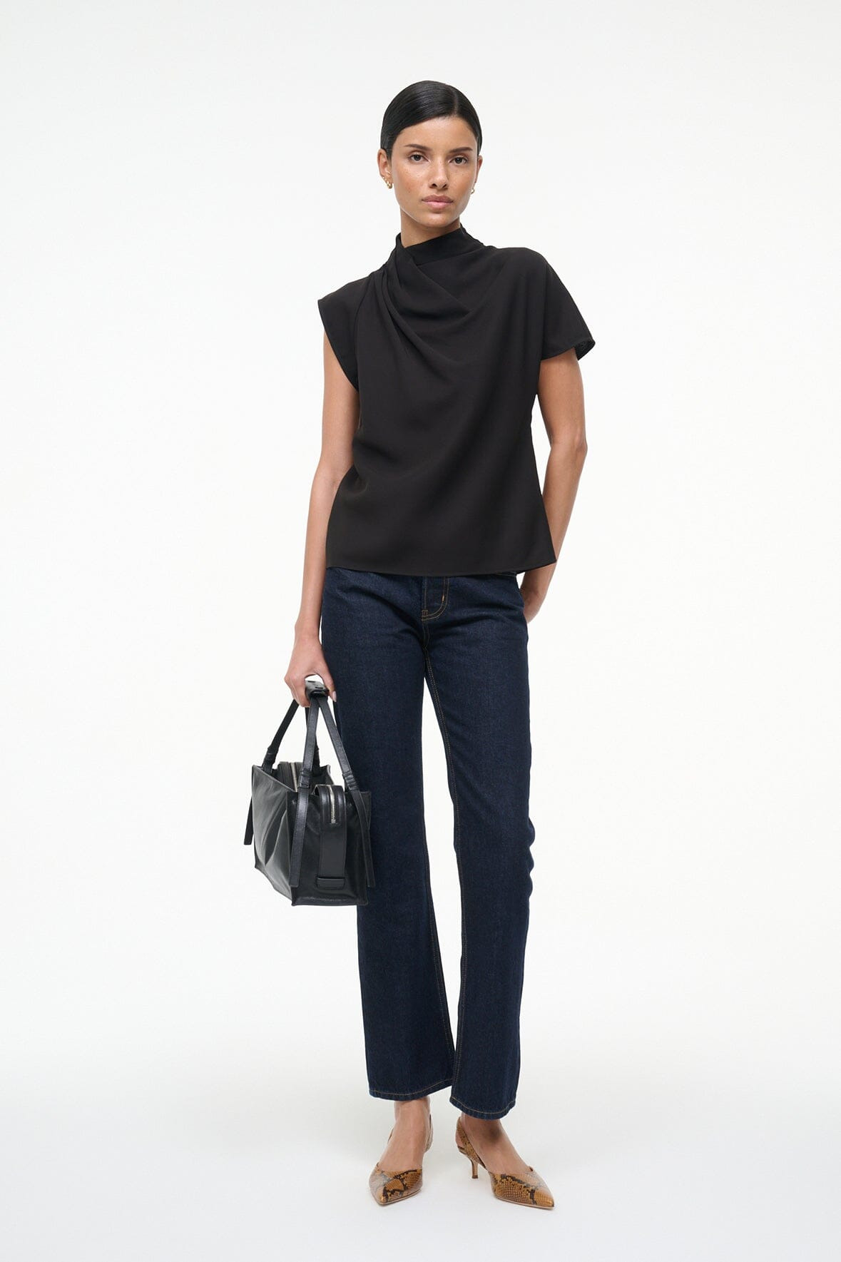 STAUD DAVINA TOP BLACK - 2