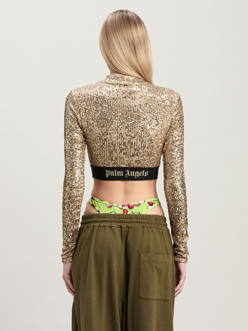 Logo Tape Sequins Top 5