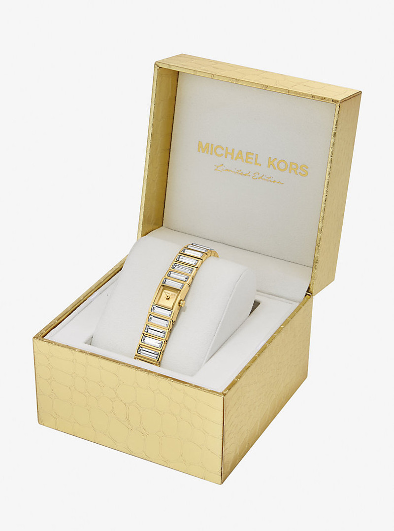 Limited-Edition Mini Darrington Pavé Bezel Gold-Tone Watch 5