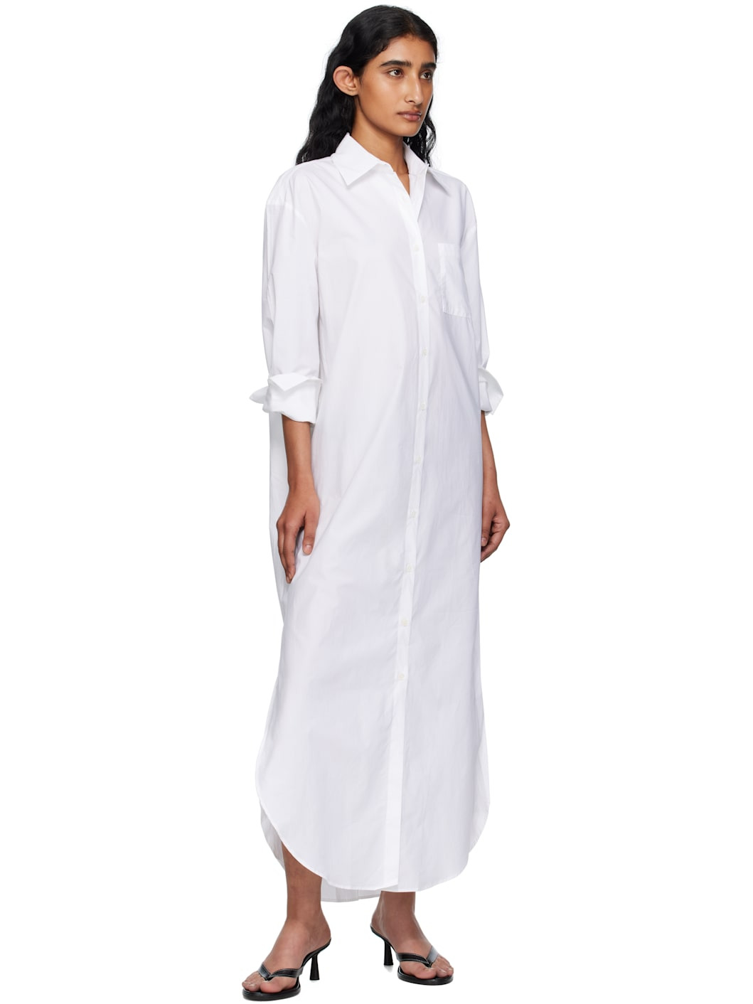 White Helena Shirt Maxi Dress - 5