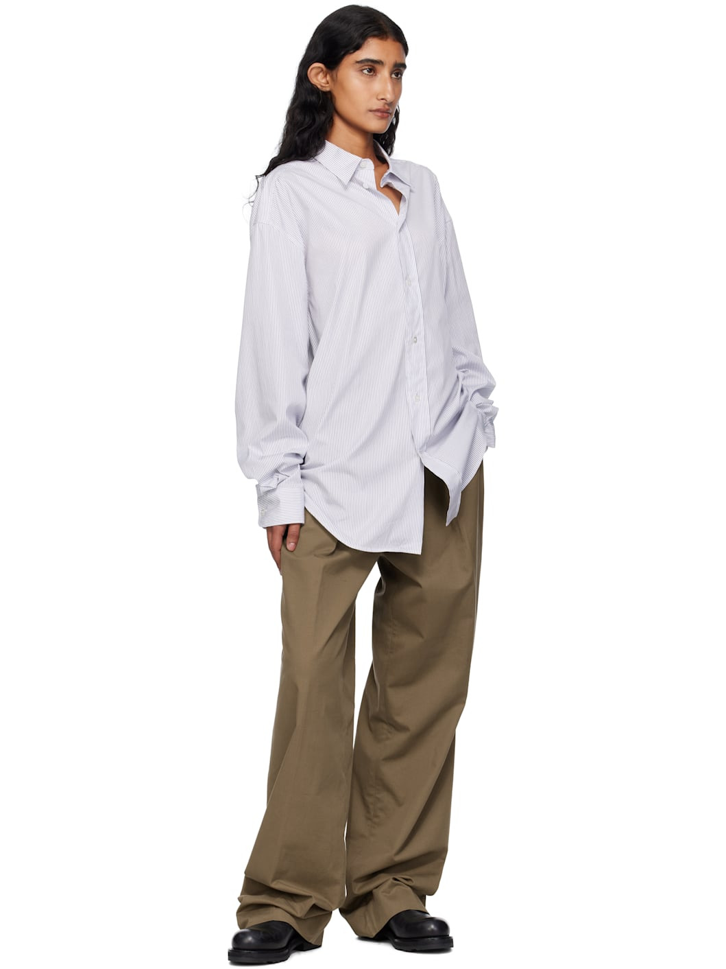 White & Blue Ment Shirt - 4