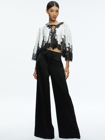 Alice + Olivia LOREE LACE TIE FRONT CROPPED JACKET outlook